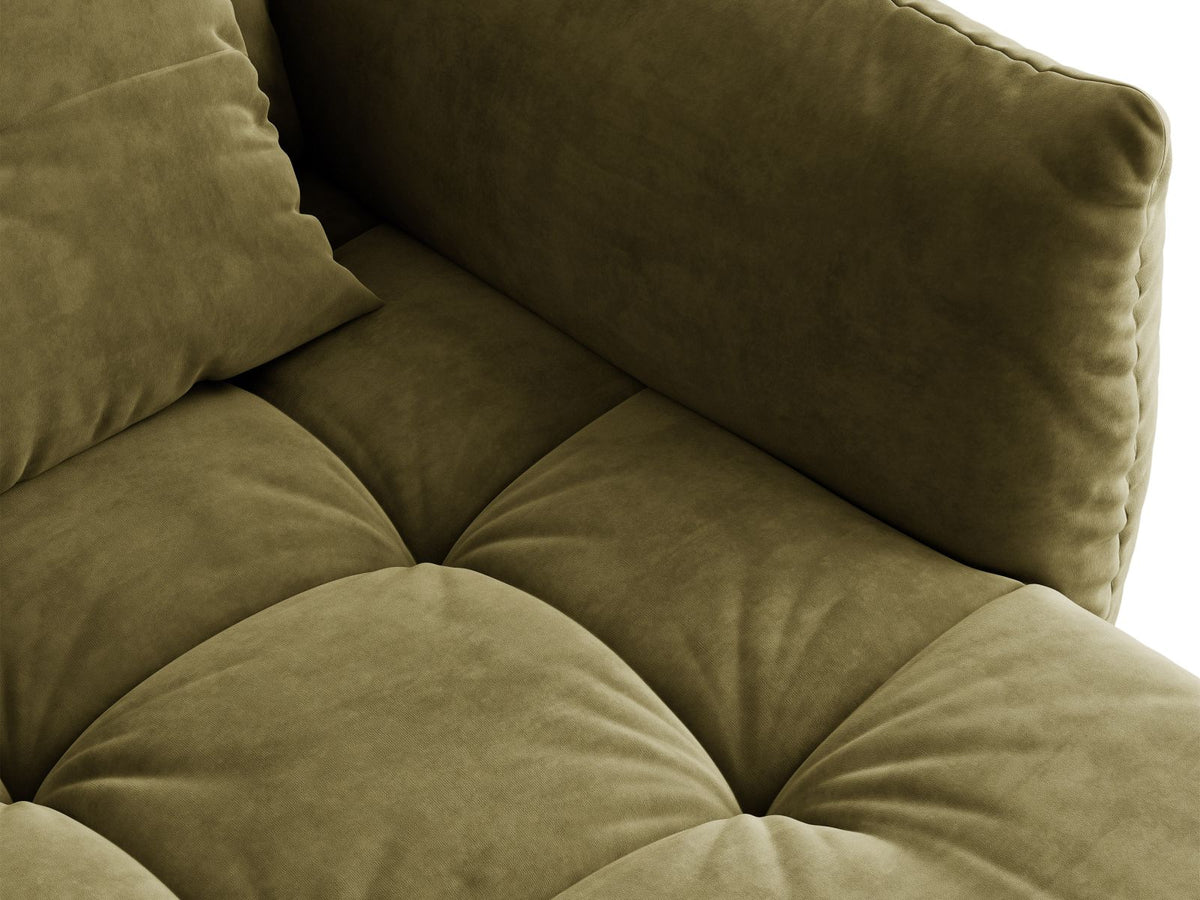 Sofa aksamitna 3-osobowa z funkcją spania BLOOM zielony – ujęcie 8