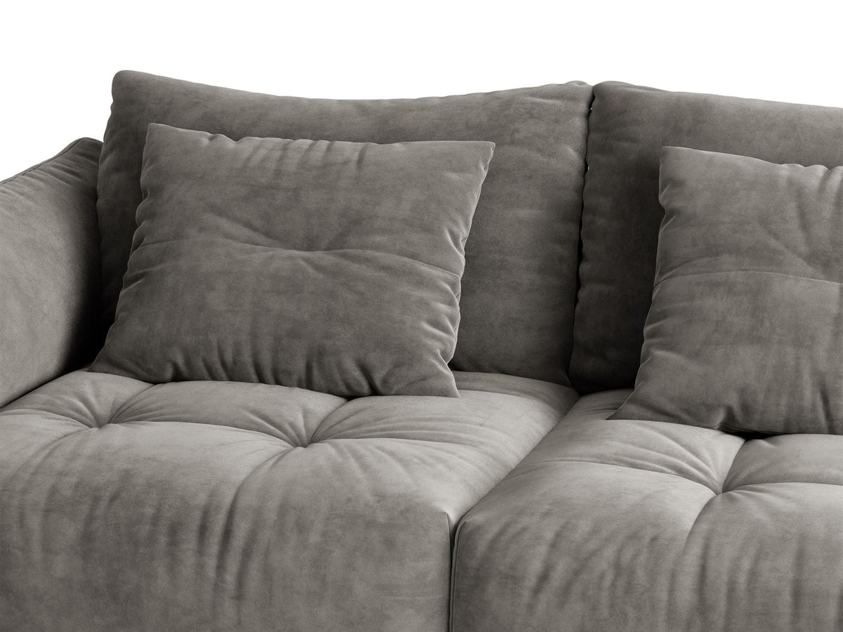 Sofa aksamitna 3-osobowa z funkcją spania BLOOM szary – ujęcie 7