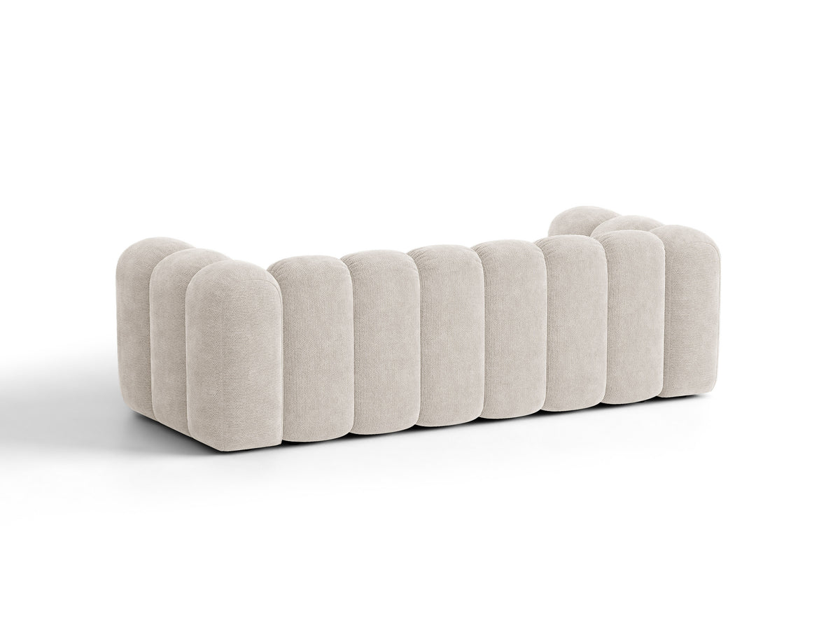 Sofa 3-osobowa z funkcją spania LUPINE jasny beżowy szenil – ujęcie 5