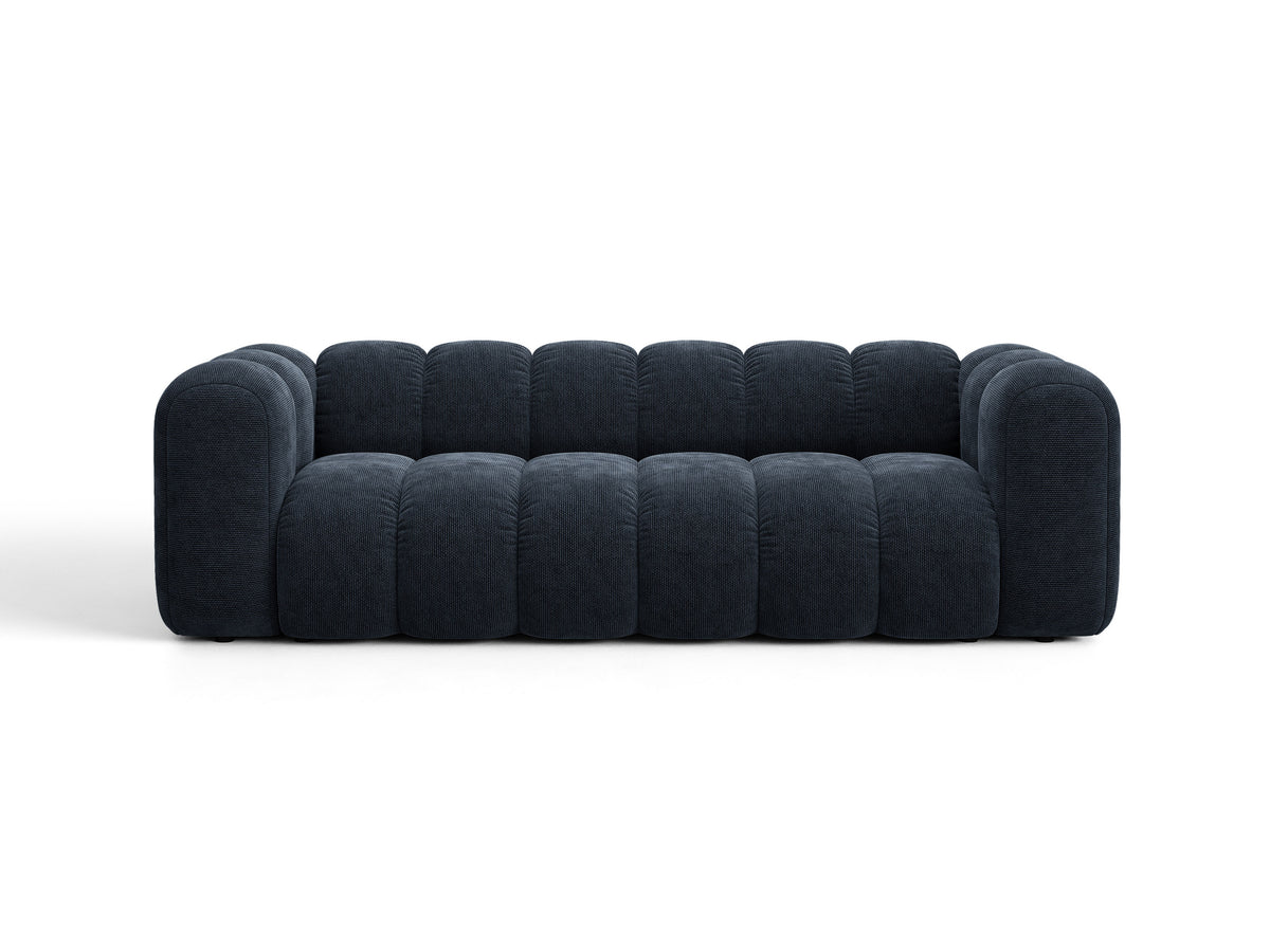 Sofa 3-osobowa z funkcją spania LUPINE granatowy szenil – Micadoni