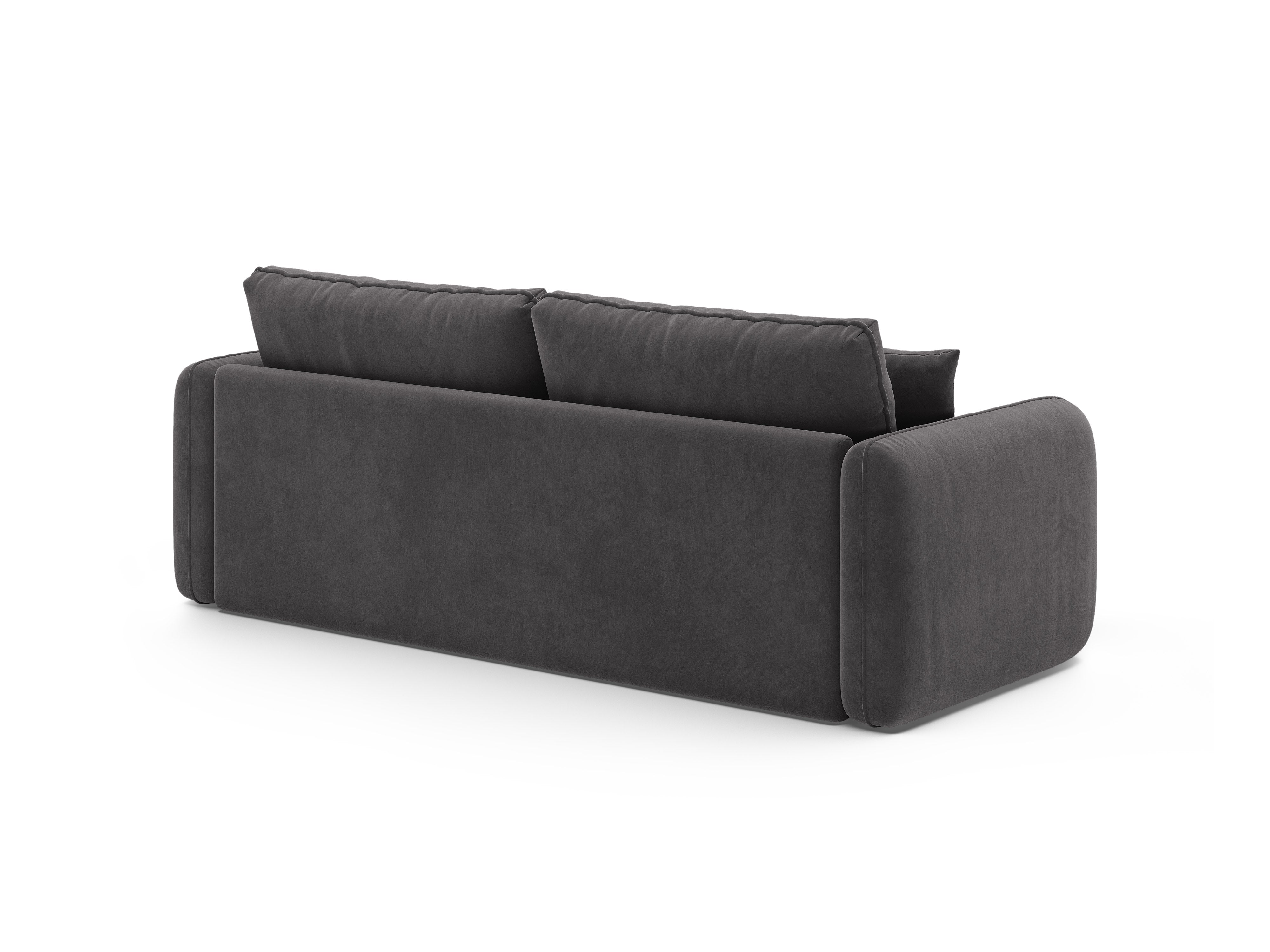Dark Gray Velvet 3-Seater Sofa with Sleeping Function DORMI