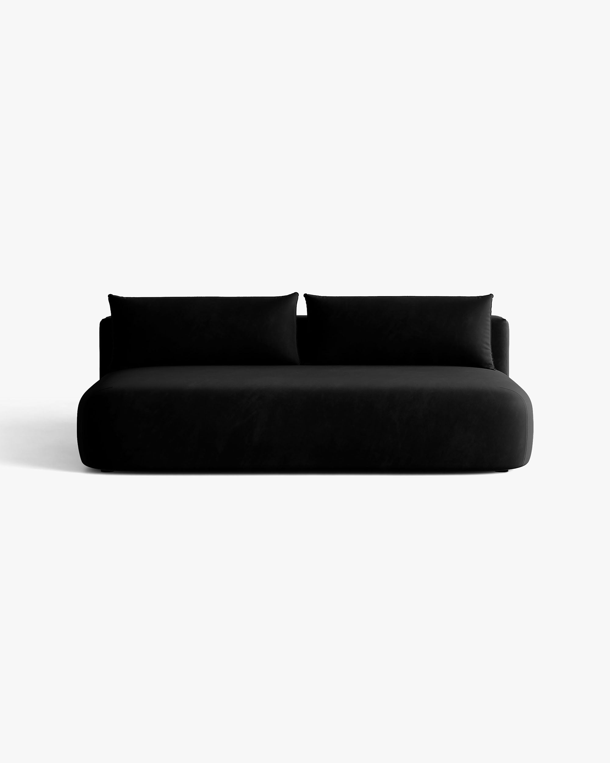 HENA Black Velvet 3-Seater Sofa with Sleeping Function