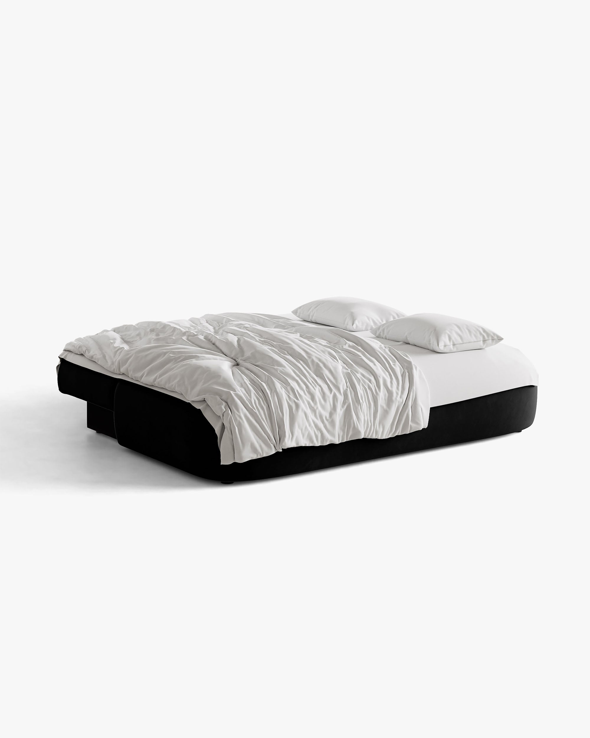 HENA Black Velvet 3-Seater Sofa with Sleeping Function