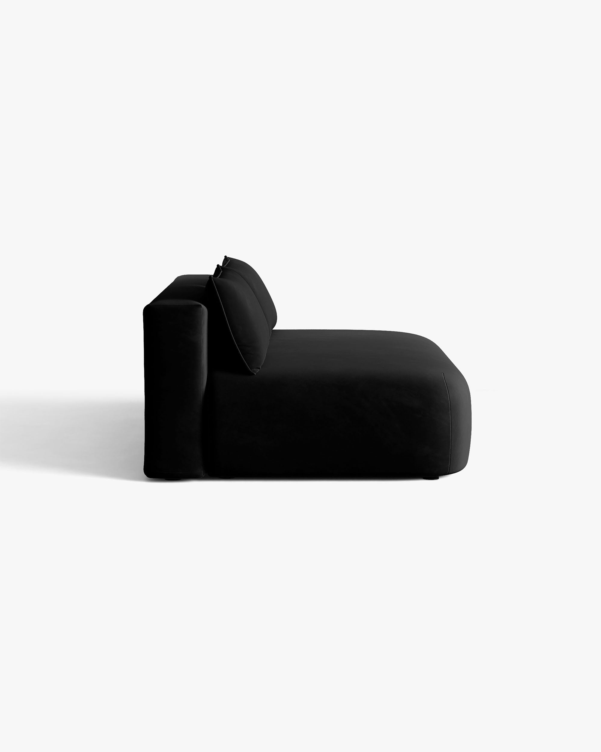 HENA Black Velvet 3-Seater Sofa with Sleeping Function