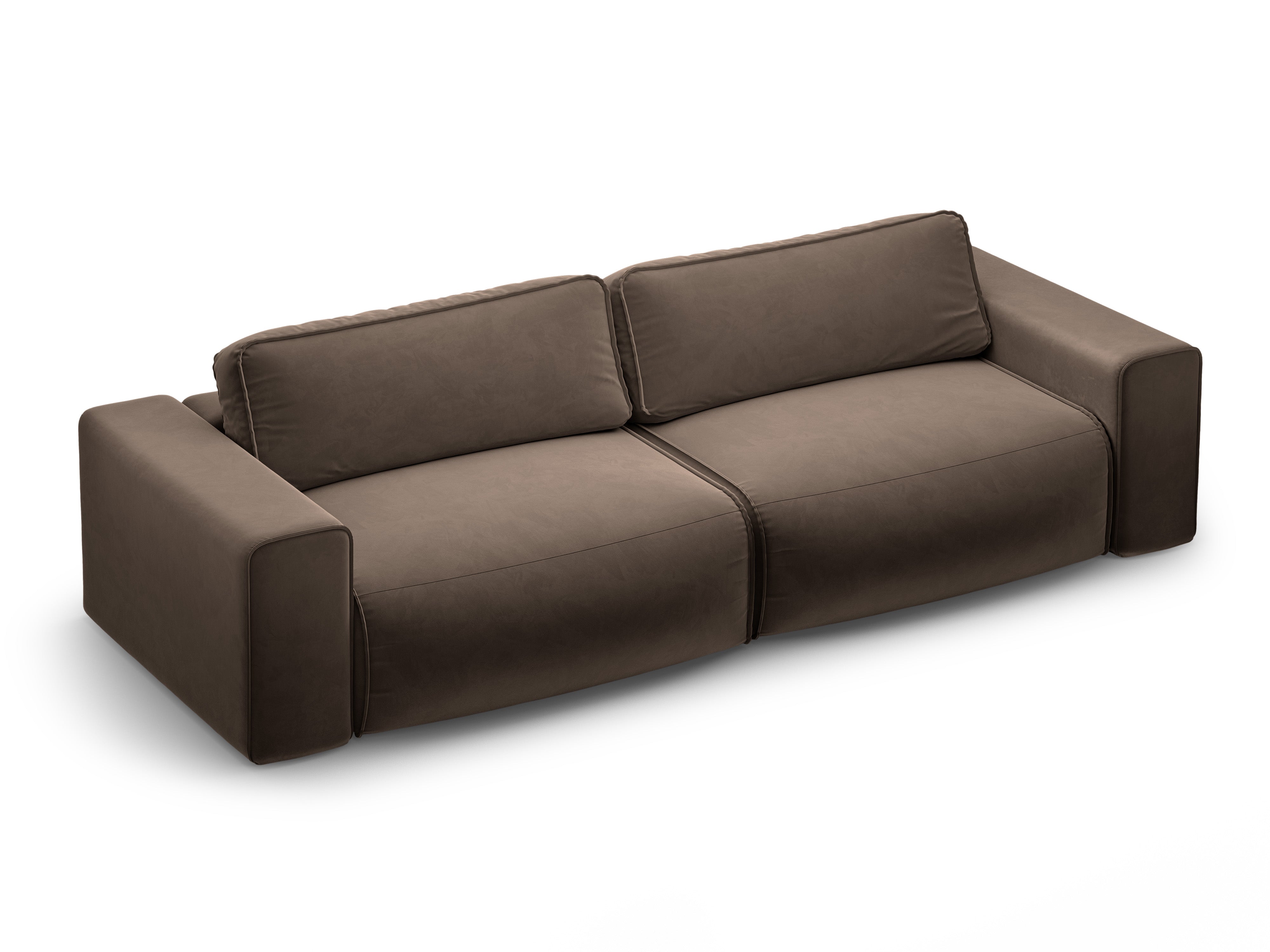 Velvet 3-seater sofa with sleeping function VICTOR chocolate
