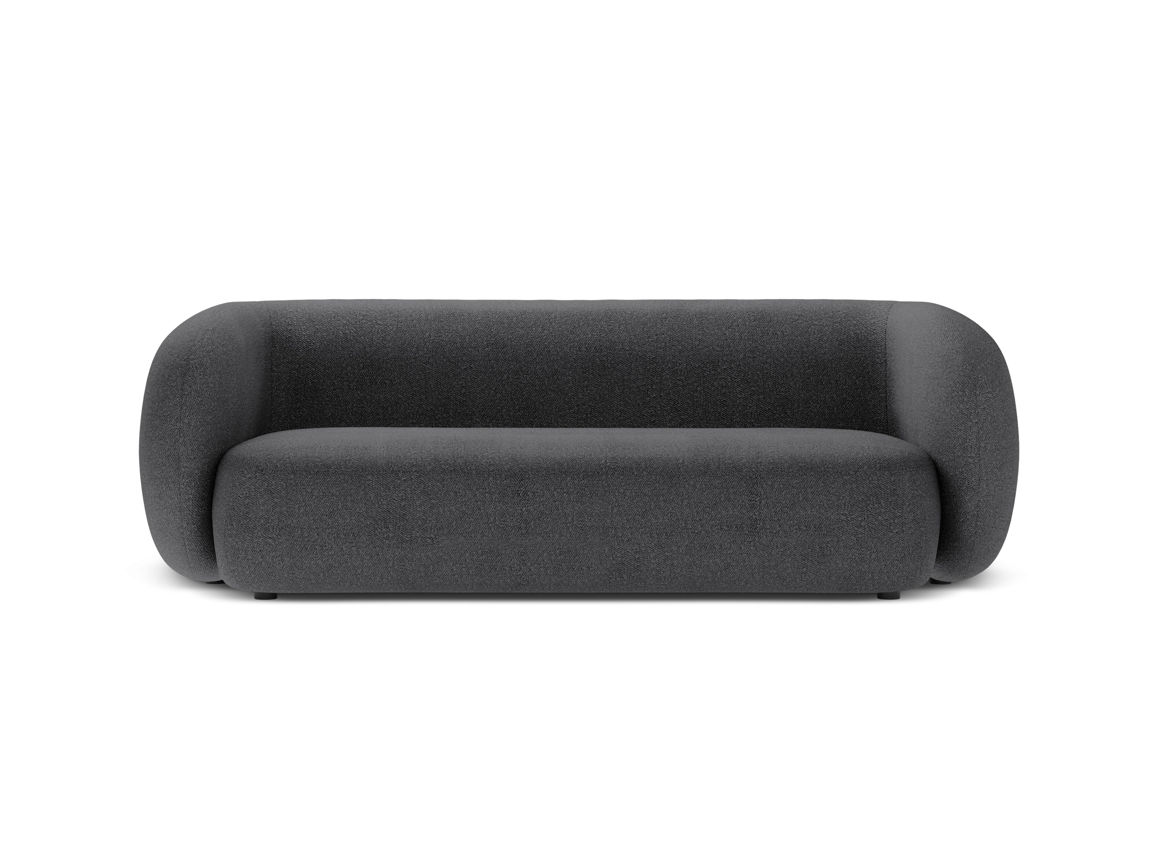 3-seater Sofa KATE dark gray boucle
