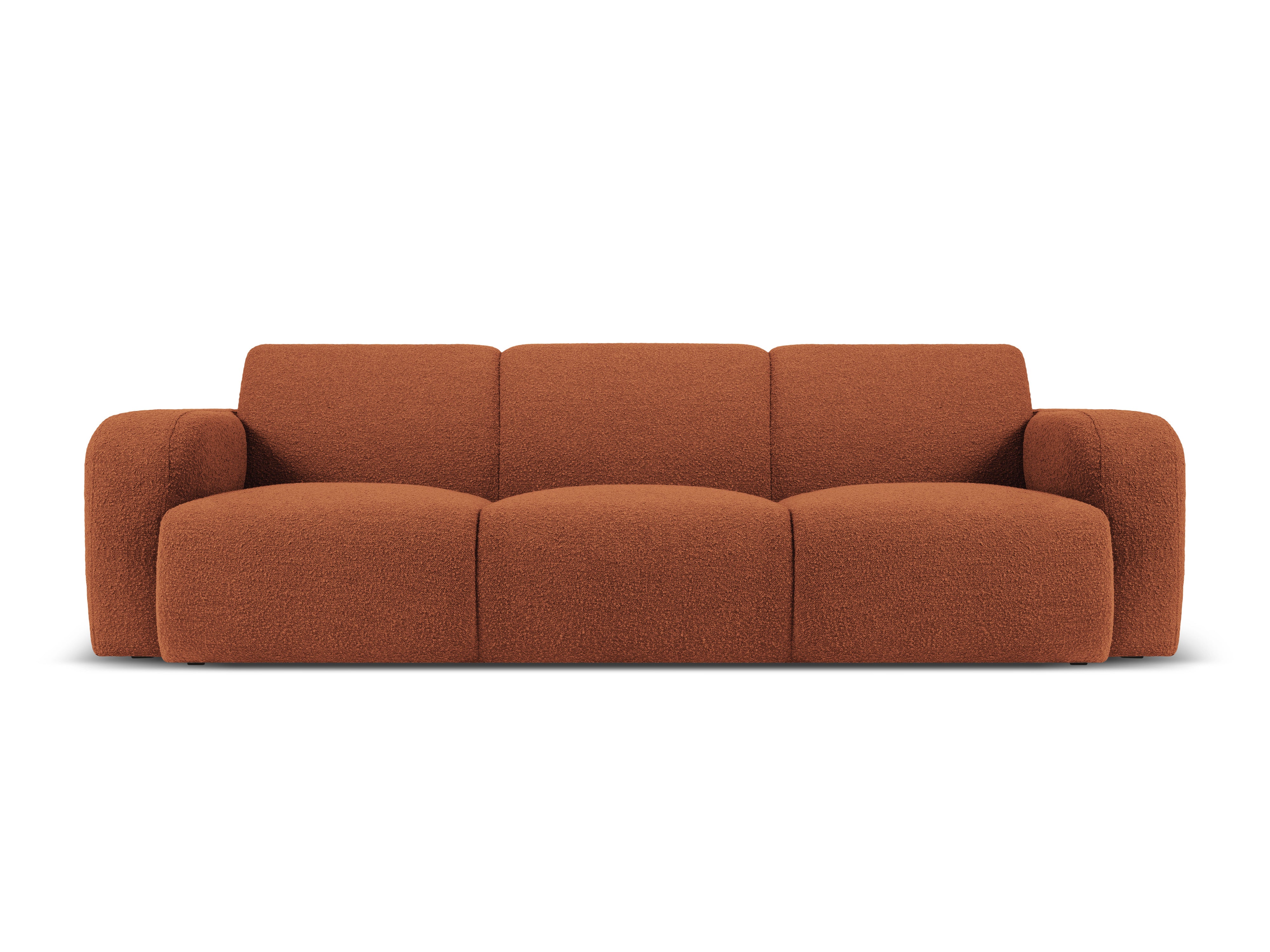 Sofa w tkaninie boucle 3-osobowa MOLINO terracotta Micadoni    Eye on Design