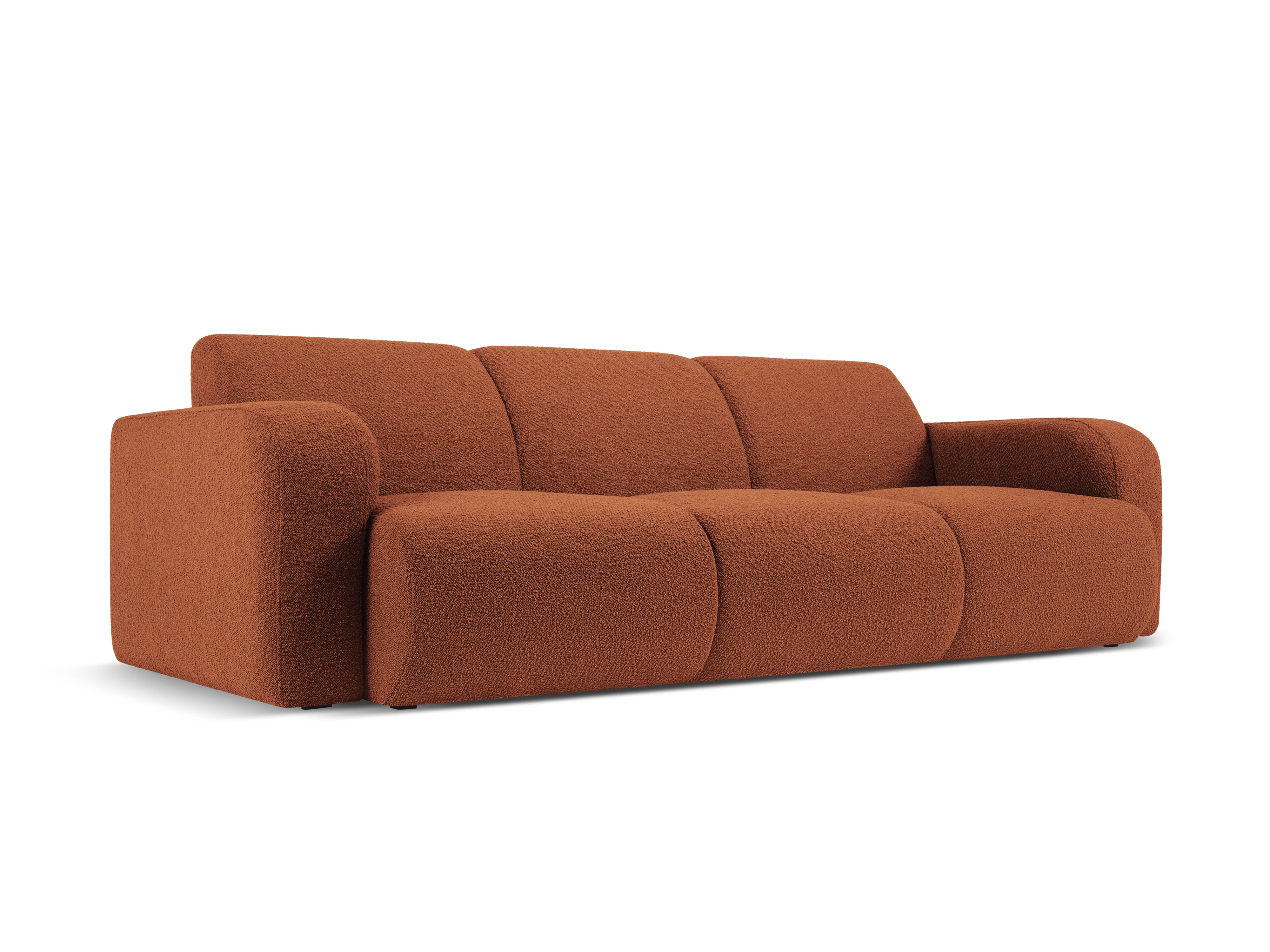 Sofa w tkaninie boucle 3-osobowa MOLINO terracotta Micadoni    Eye on Design