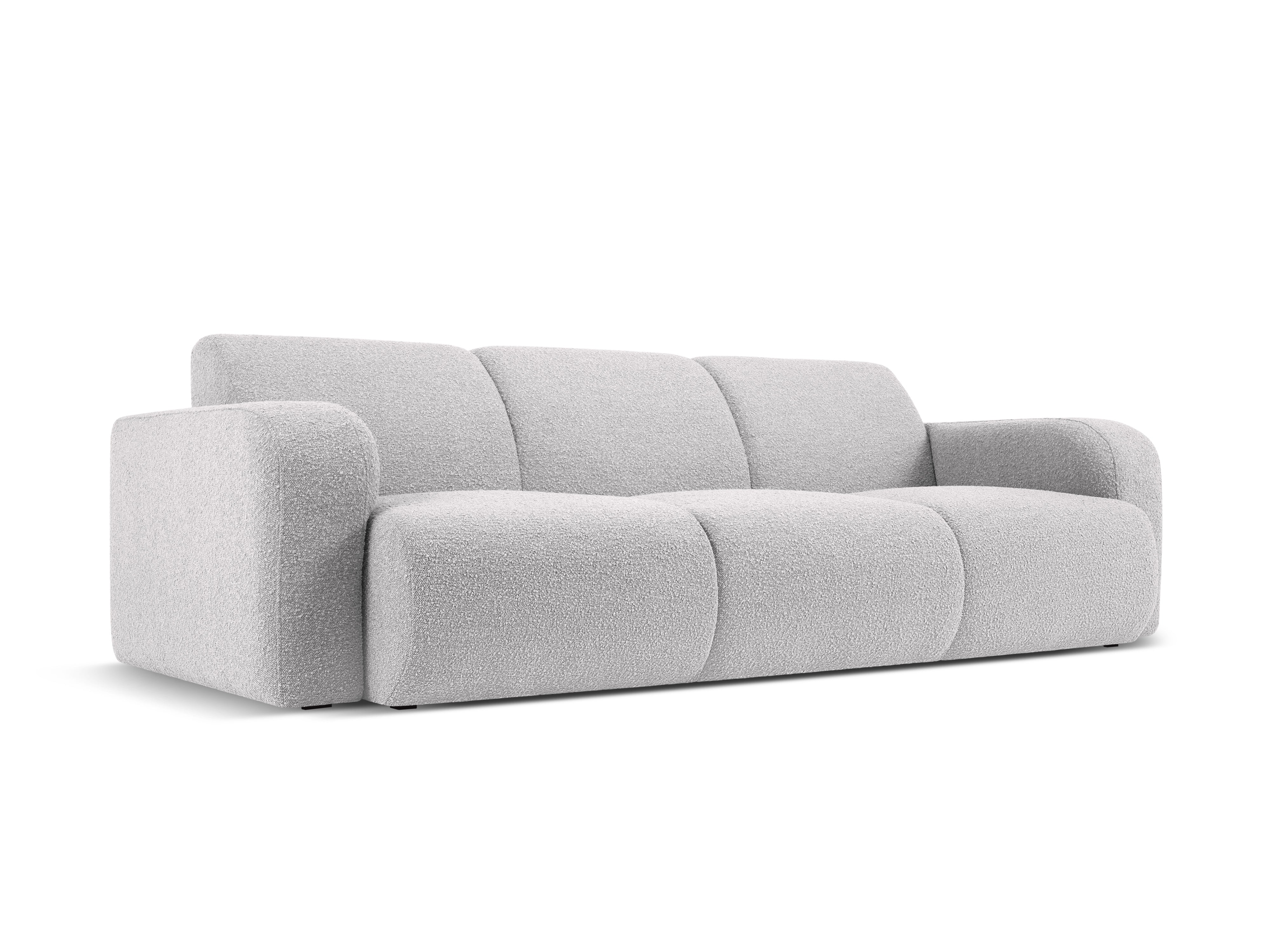 Sofa w tkaninie boucle 3-osobowa MOLINO jasnoszary Micadoni    Eye on Design