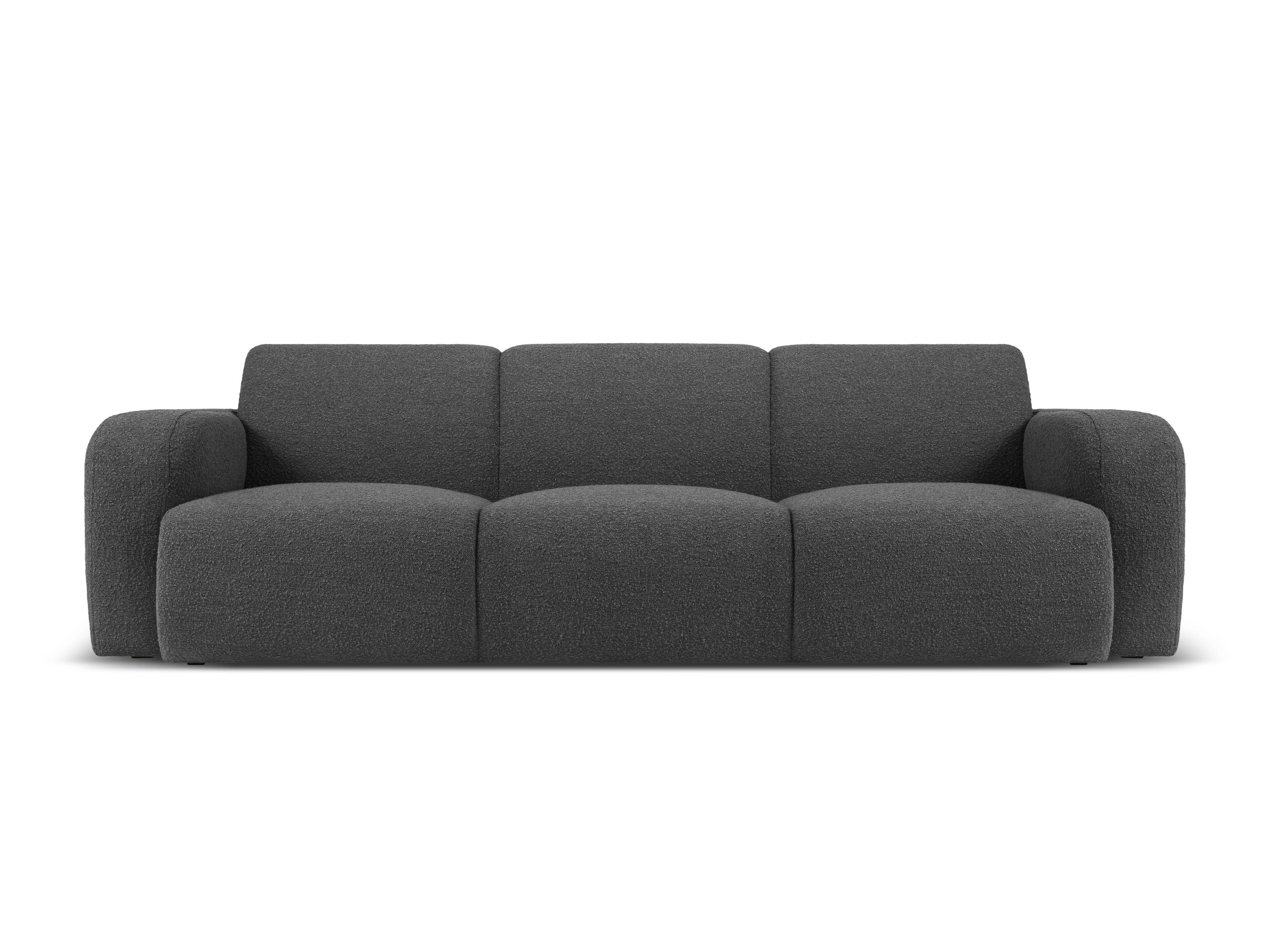 Sofa w tkaninie boucle 3-osobowa MOLINO ciemnoszary Micadoni    Eye on Design