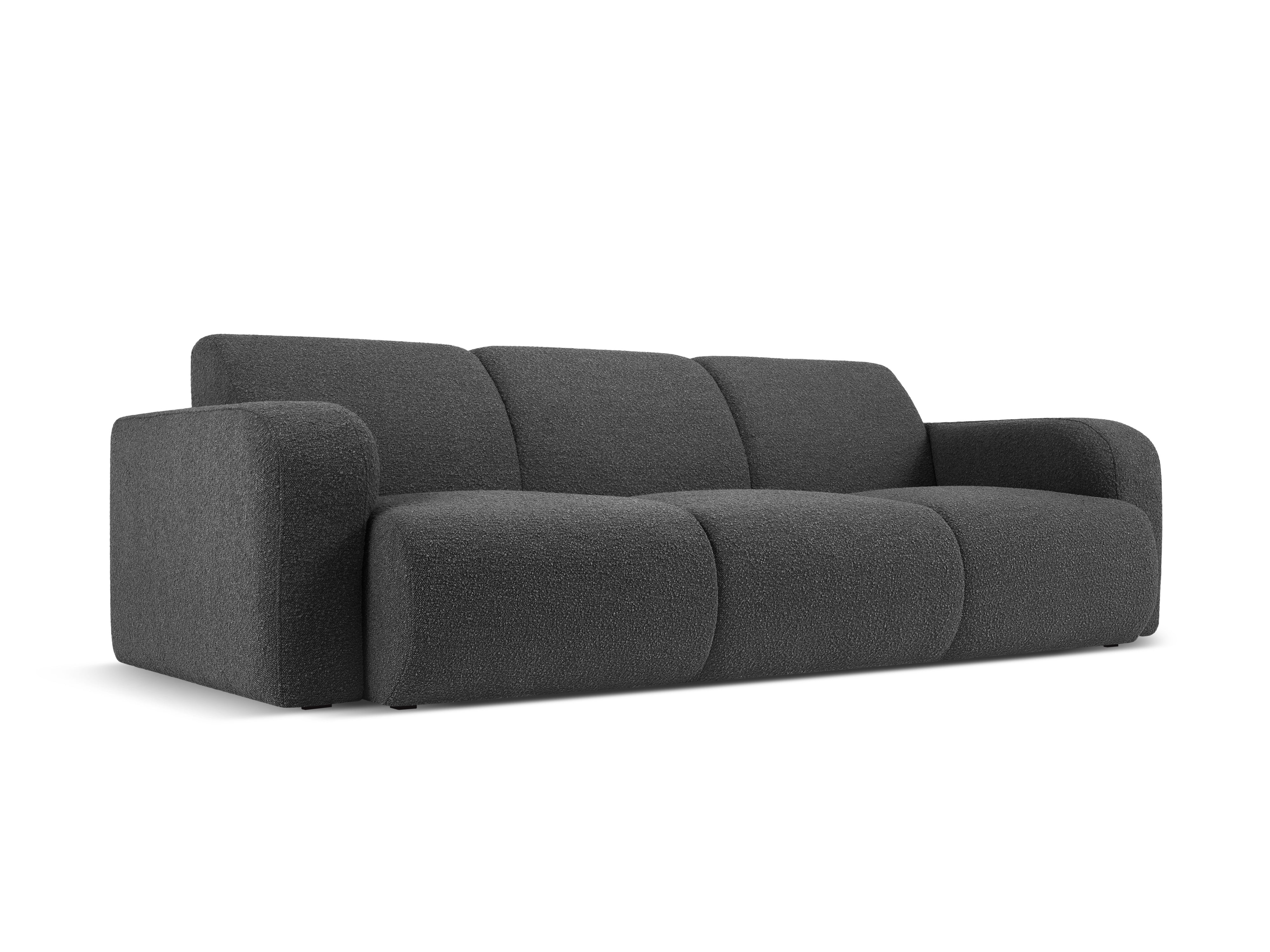 Sofa w tkaninie boucle 3-osobowa MOLINO ciemnoszary Micadoni    Eye on Design