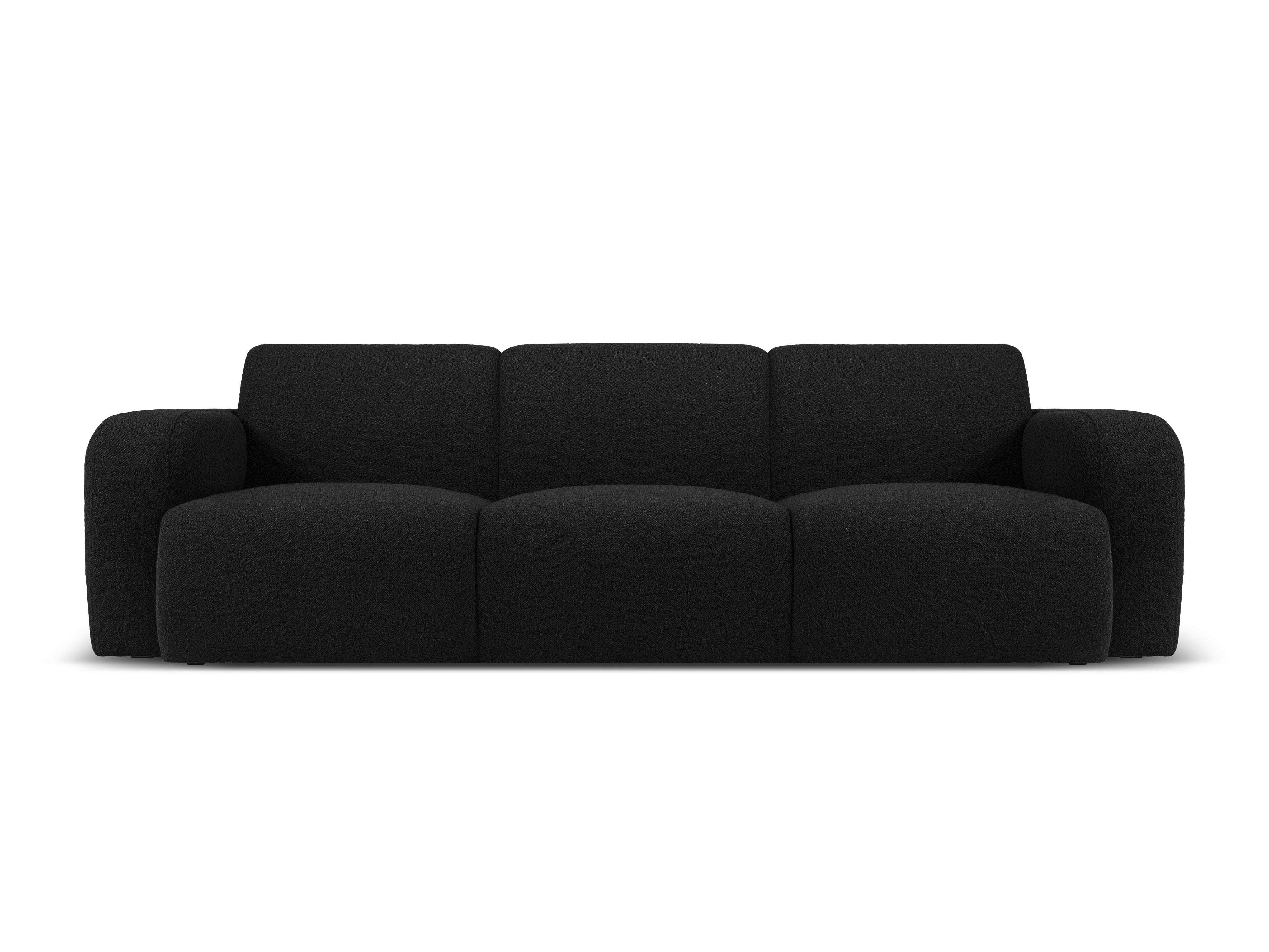 Sofa w tkaninie boucle 3-osobowa MOLINO czarny Micadoni    Eye on Design