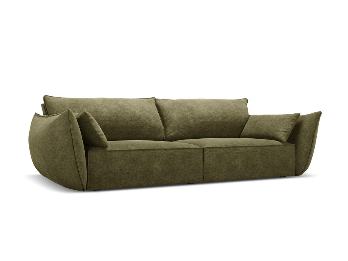 Sofa 3-osobowa KAELLE zielony szenil Over The Horizon – ujęcie boczne