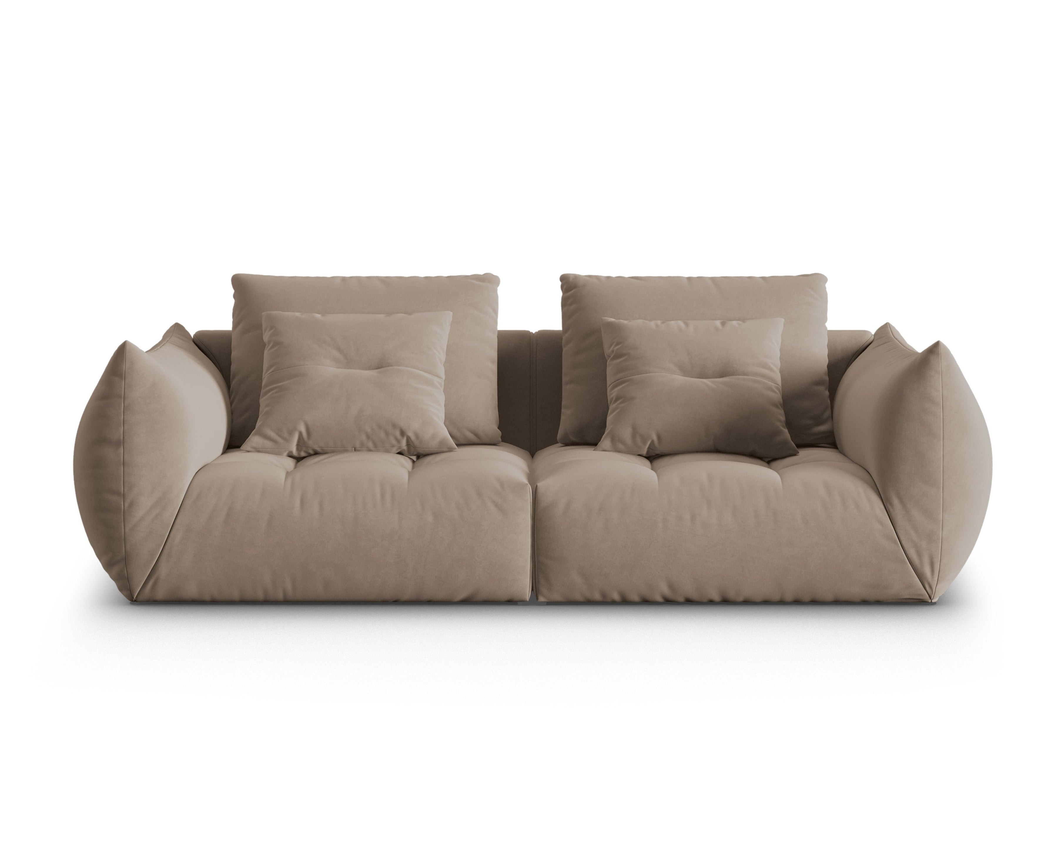 Velvet Modular Sofa, "Bloom", 3 Seats, Light Brown, 232x106x95
Made in Europe