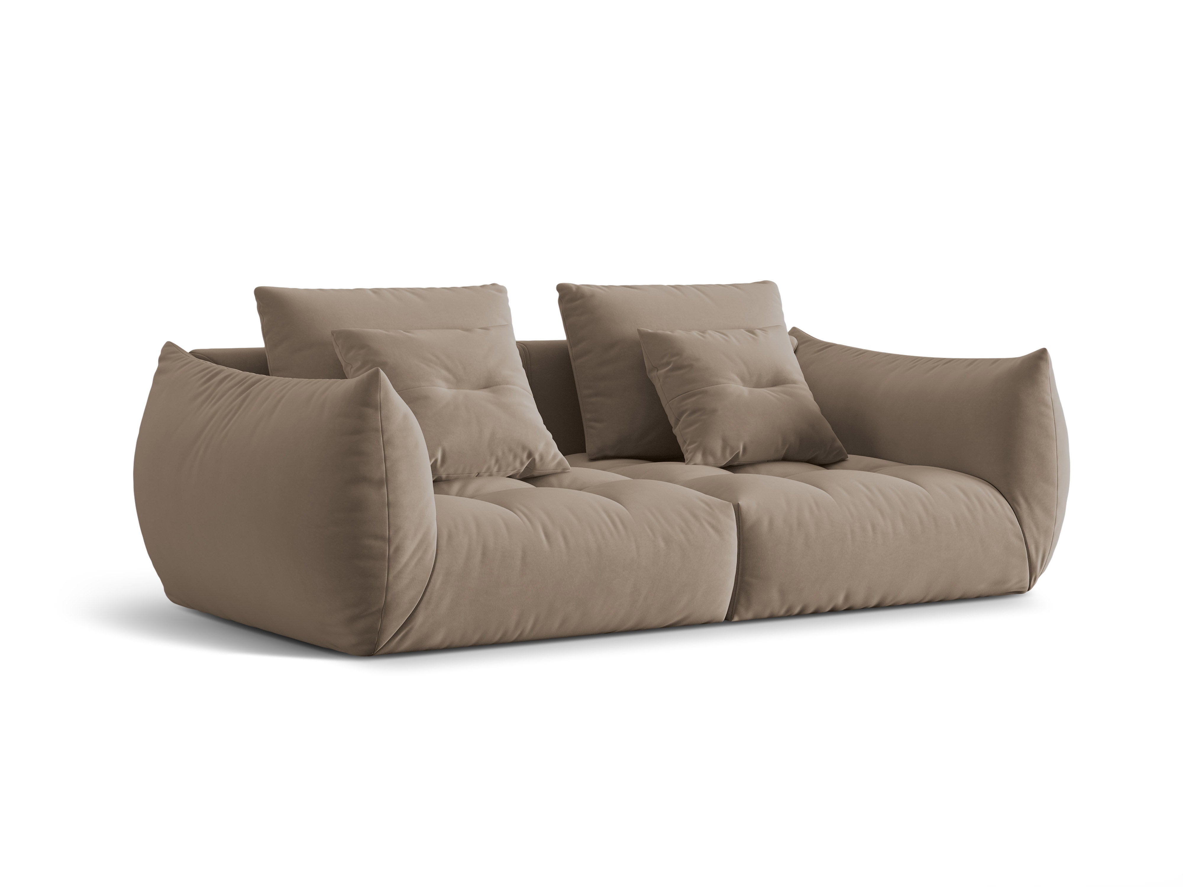 Velvet Modular Sofa, "Bloom", 3 Seats, Light Brown, 232x106x95
Made in Europe