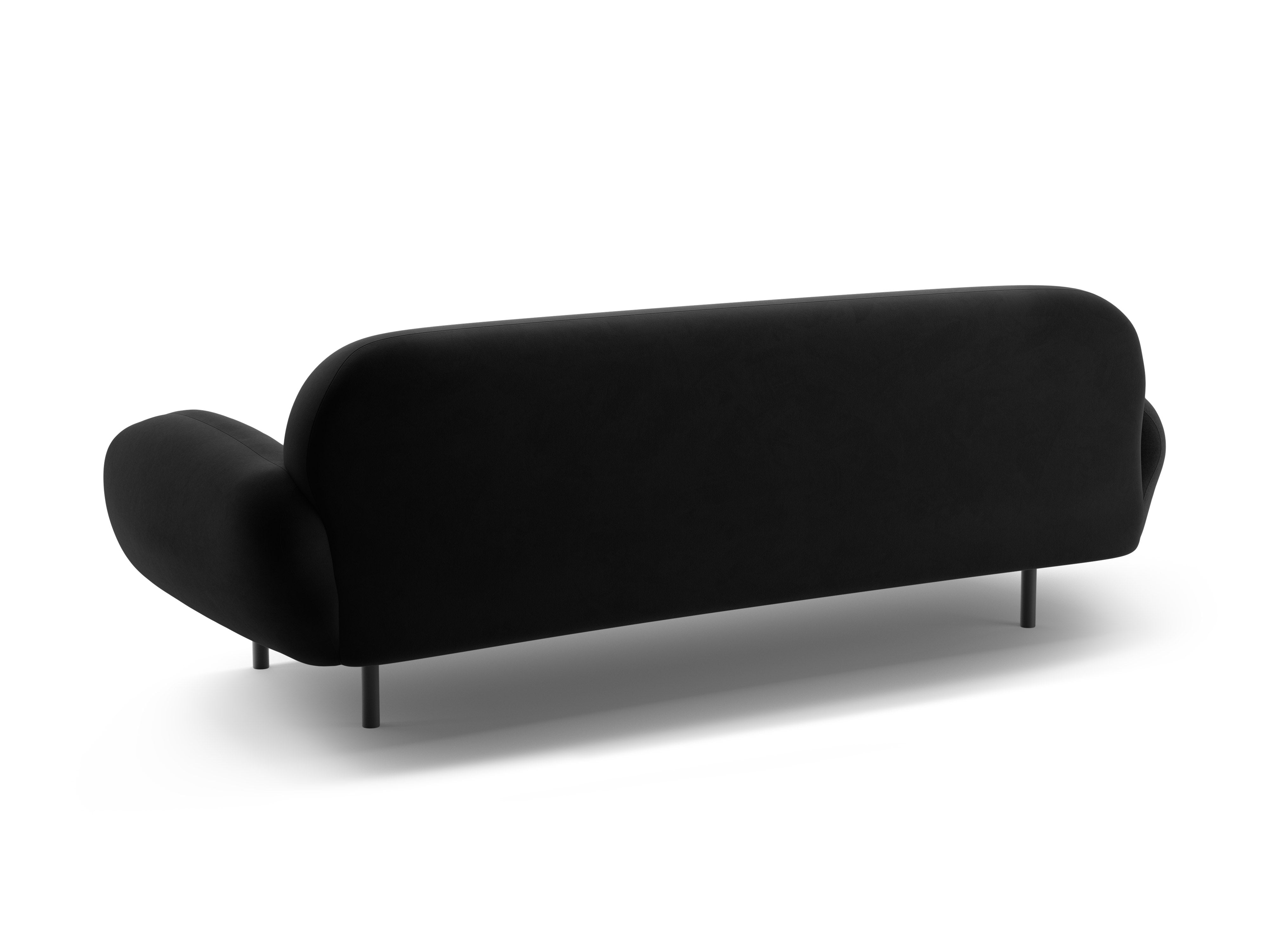 Velvet 3-Seater Sofa POPPY Black
