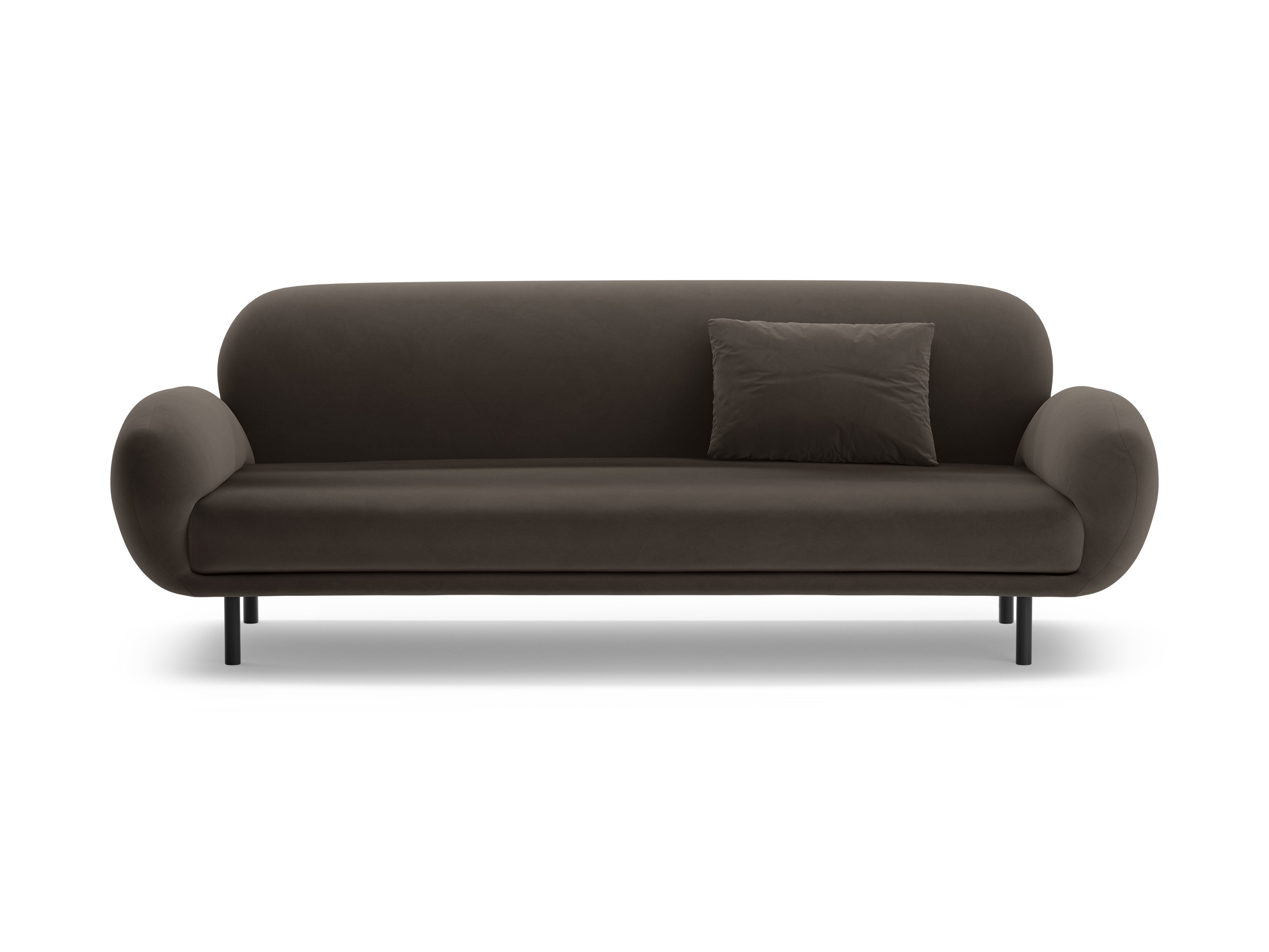 Velvet 3-Seater Sofa POPPY Ebony