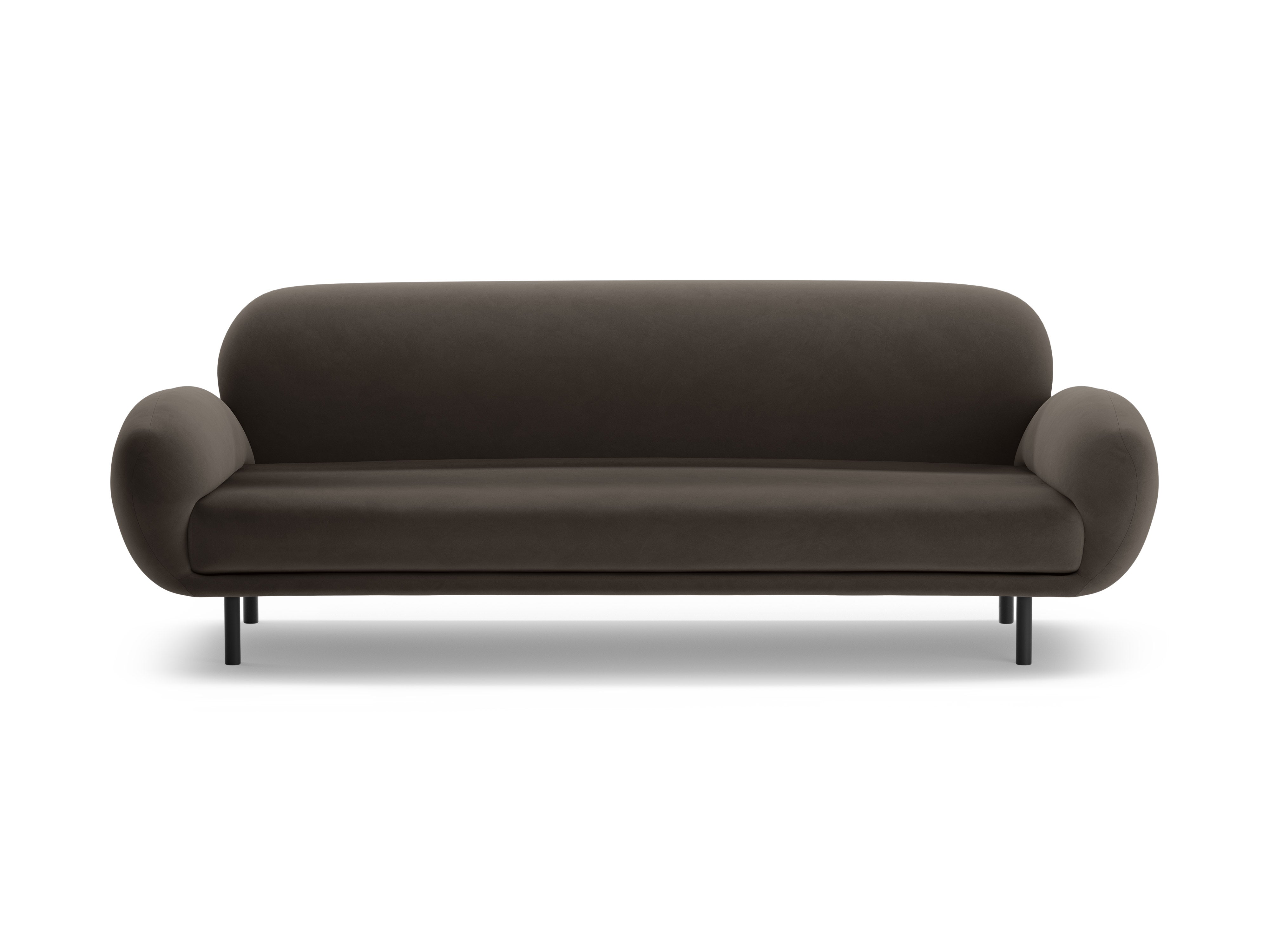 Velvet 3-Seater Sofa POPPY Ebony