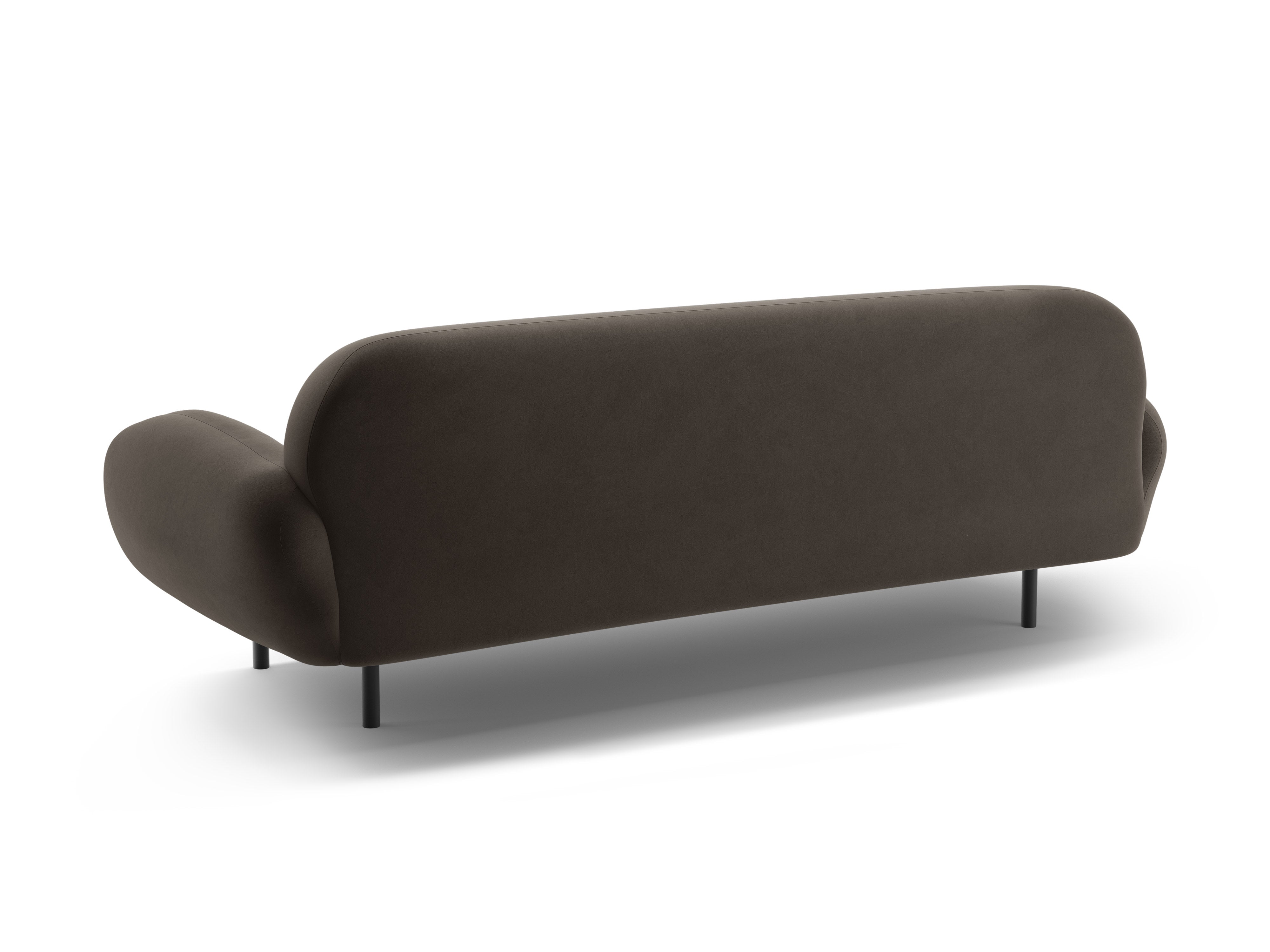 Velvet 3-Seater Sofa POPPY Ebony