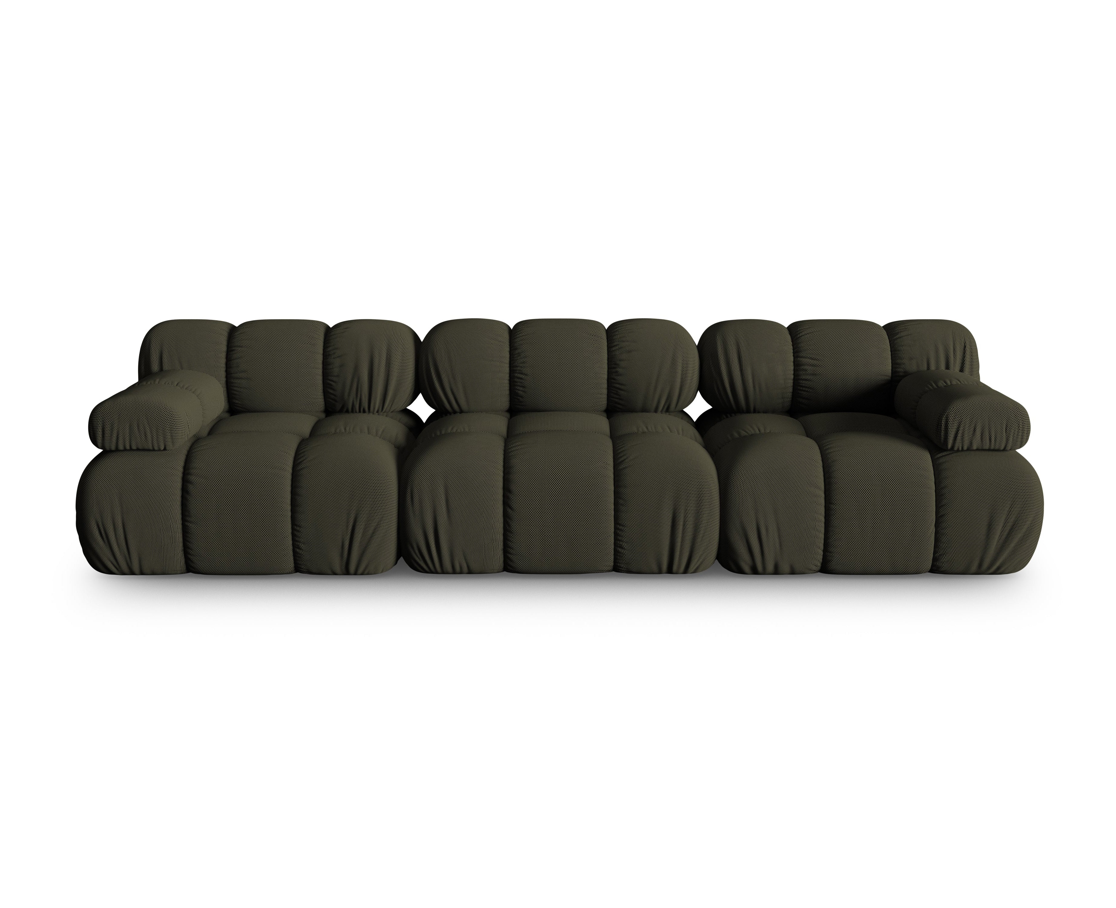 3-Seater Modular Sofa BELLIS in Dark Green 3D Fabric