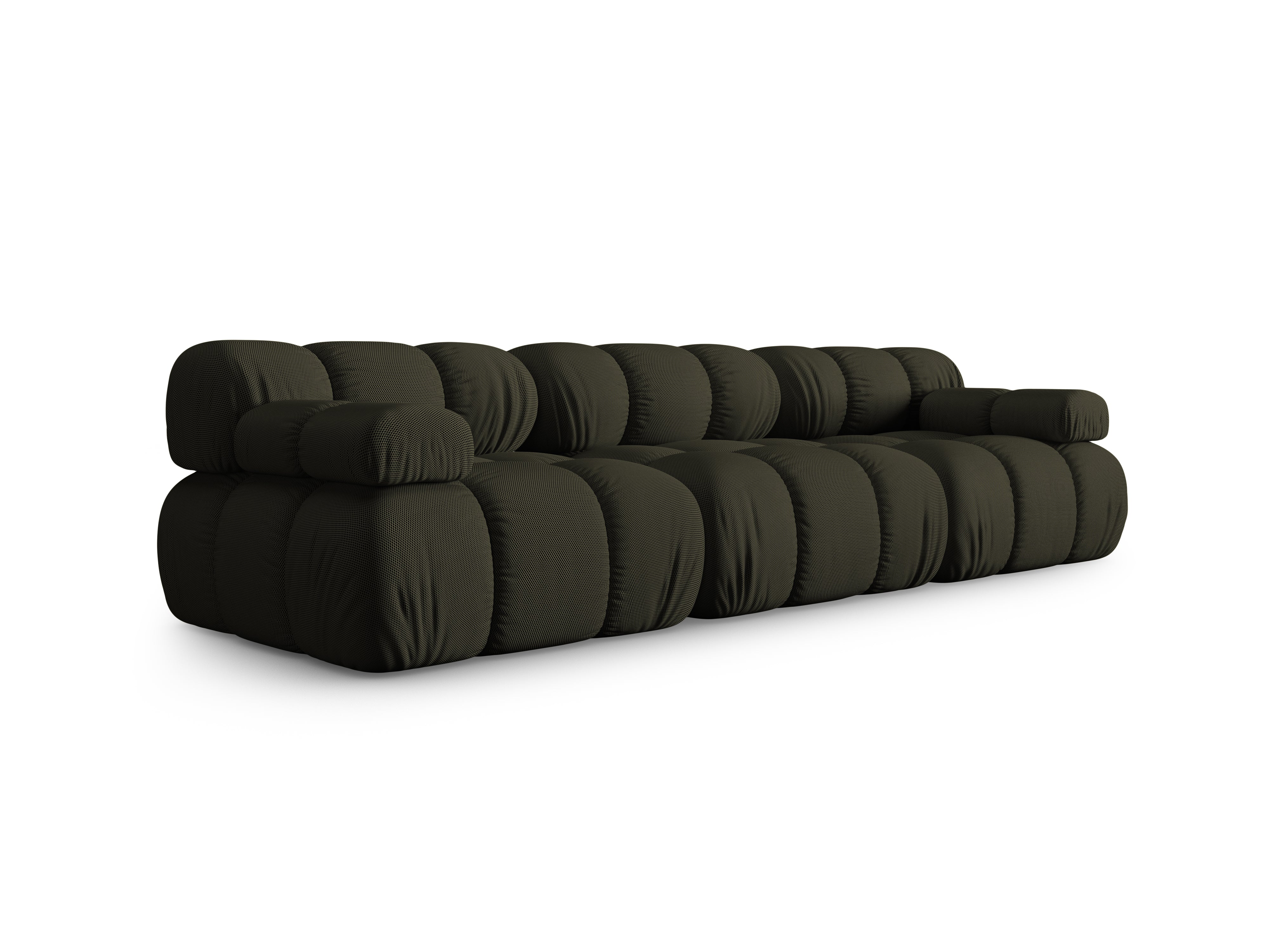 3-Seater Modular Sofa BELLIS in Dark Green 3D Fabric