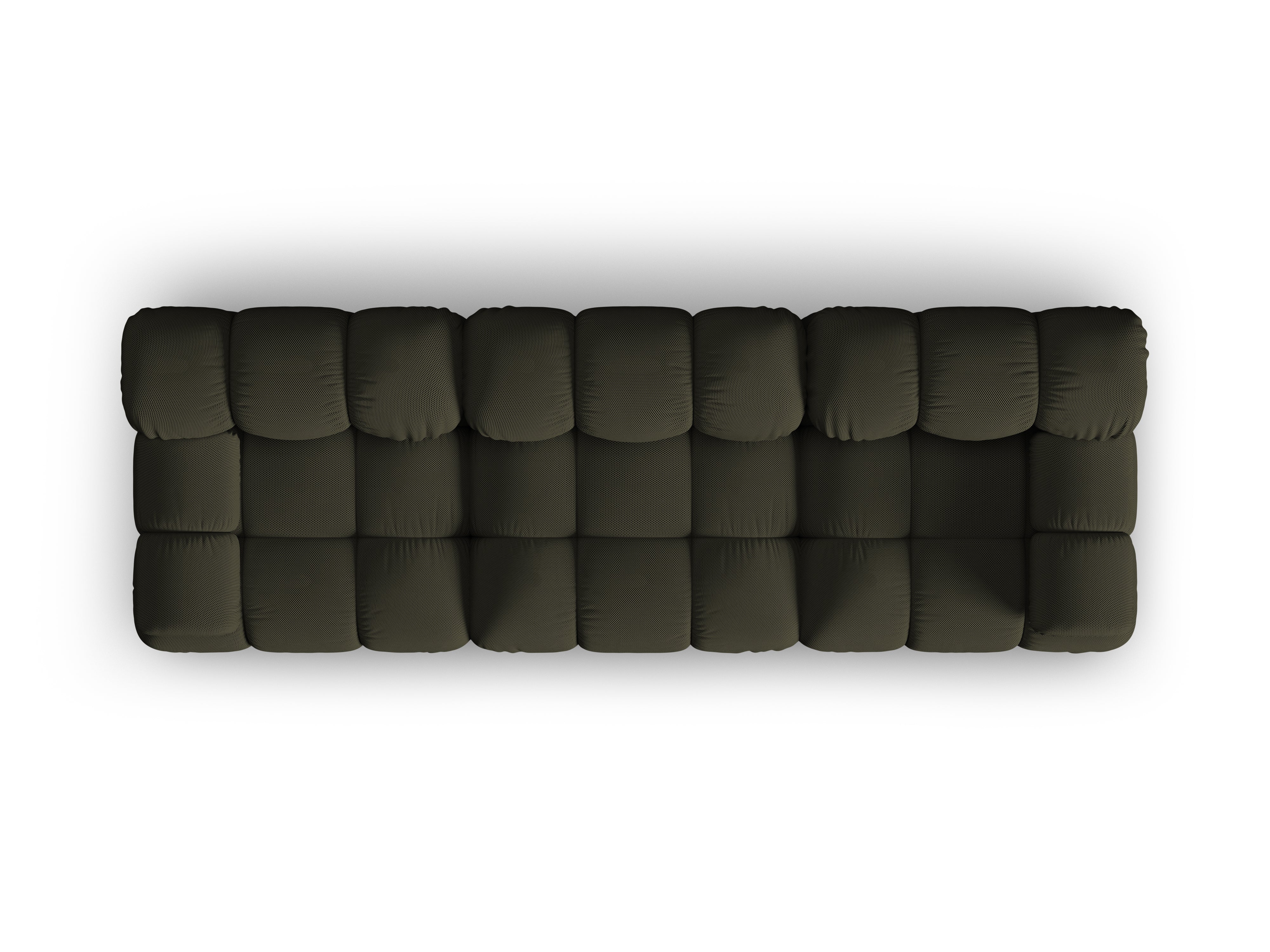 3-Seater Modular Sofa BELLIS in Dark Green 3D Fabric