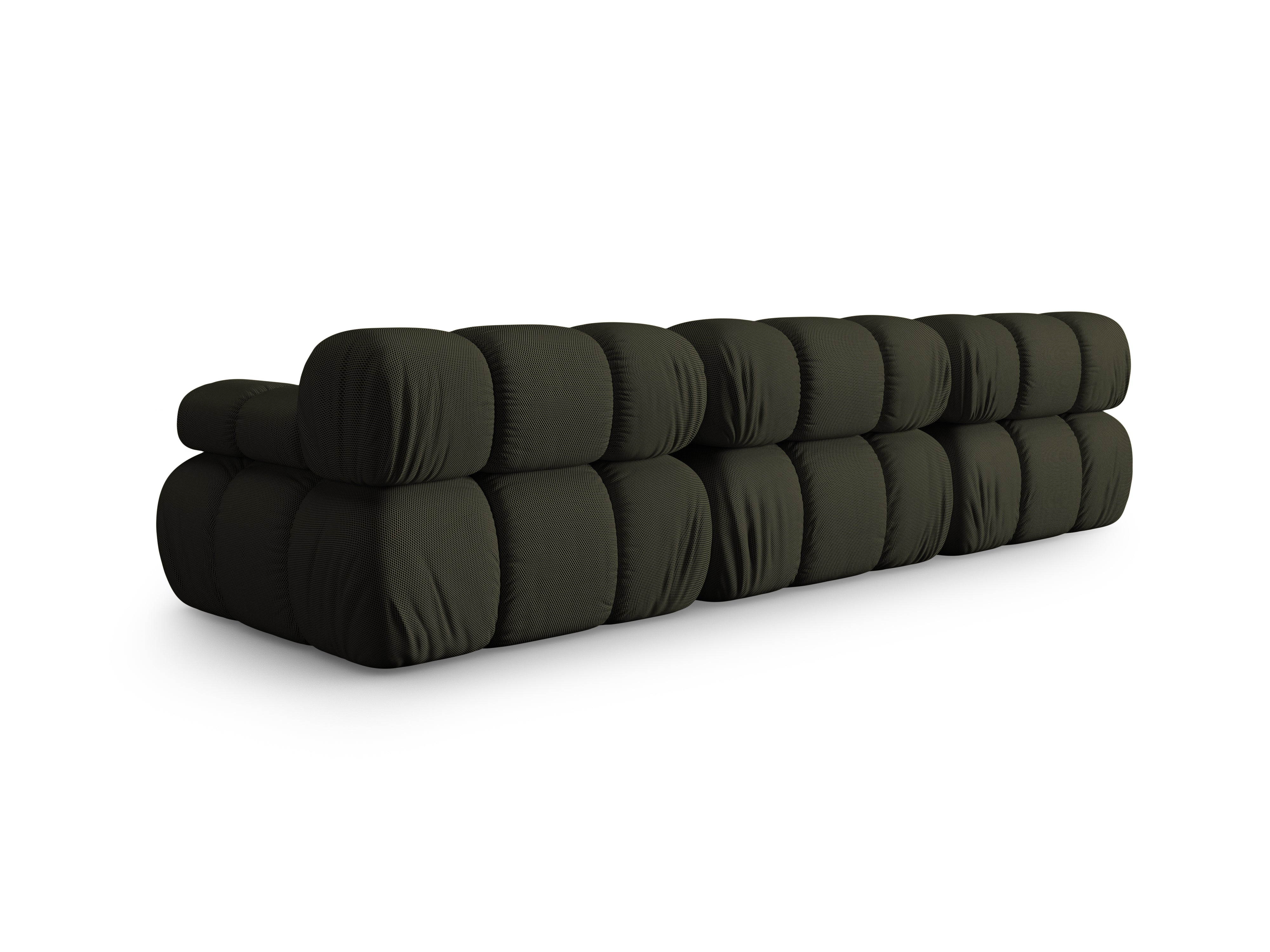 3-Seater Modular Sofa BELLIS in Dark Green 3D Fabric