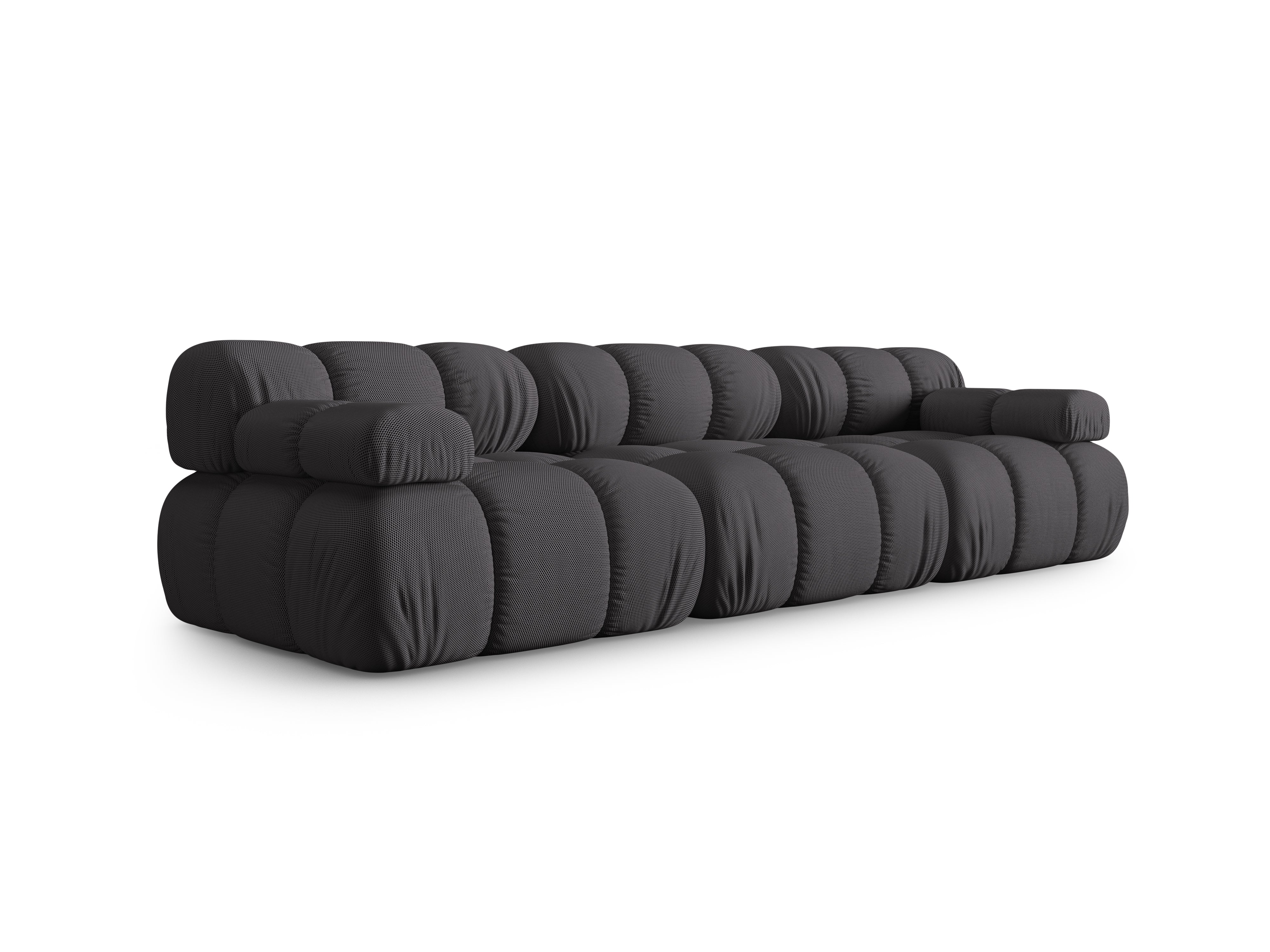 3-Seater Modular Sofa BELLIS in Dark Gray 3D Fabric