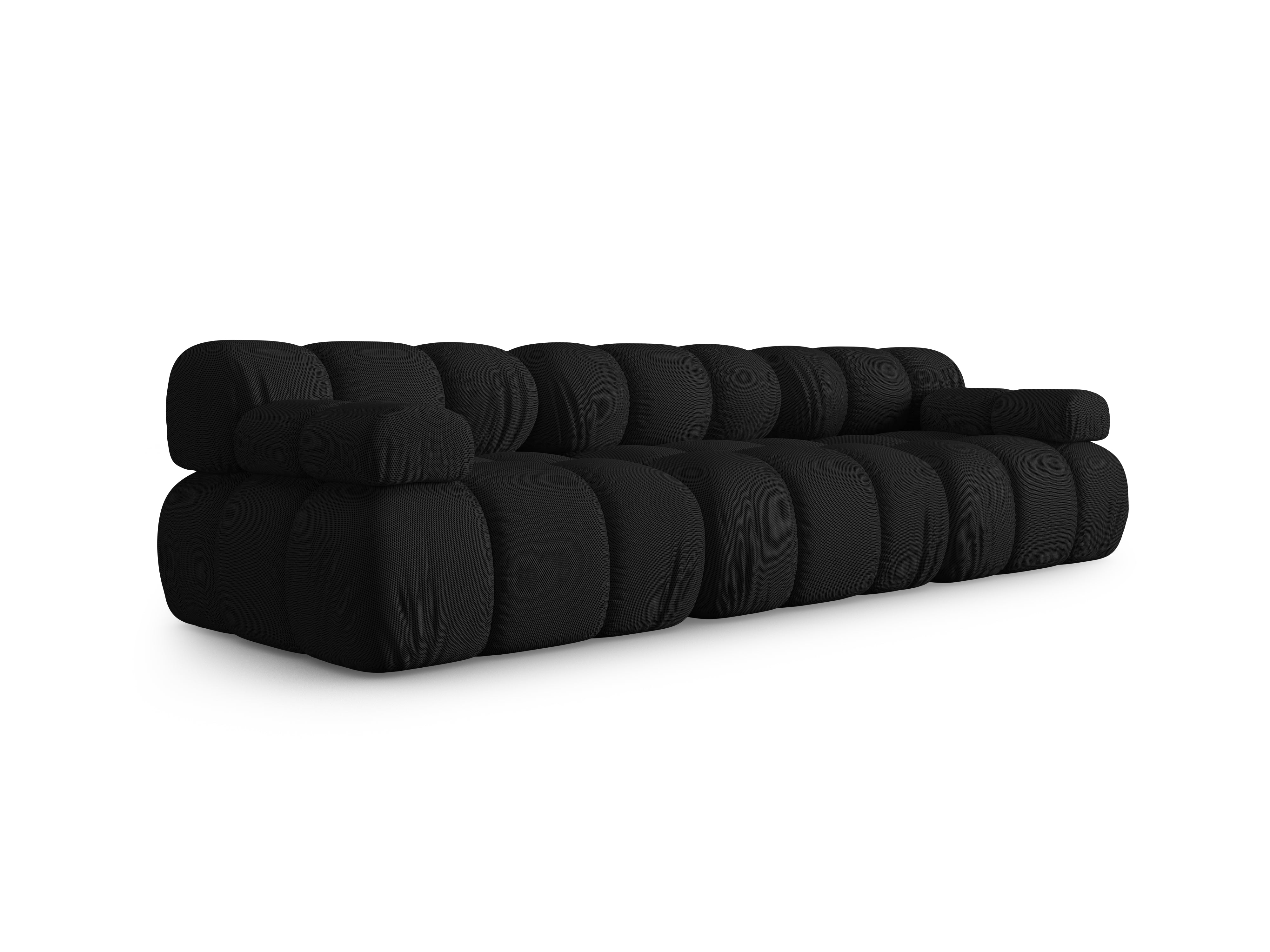 3-Seater Modular Sofa BELLIS in Black 3D Fabric