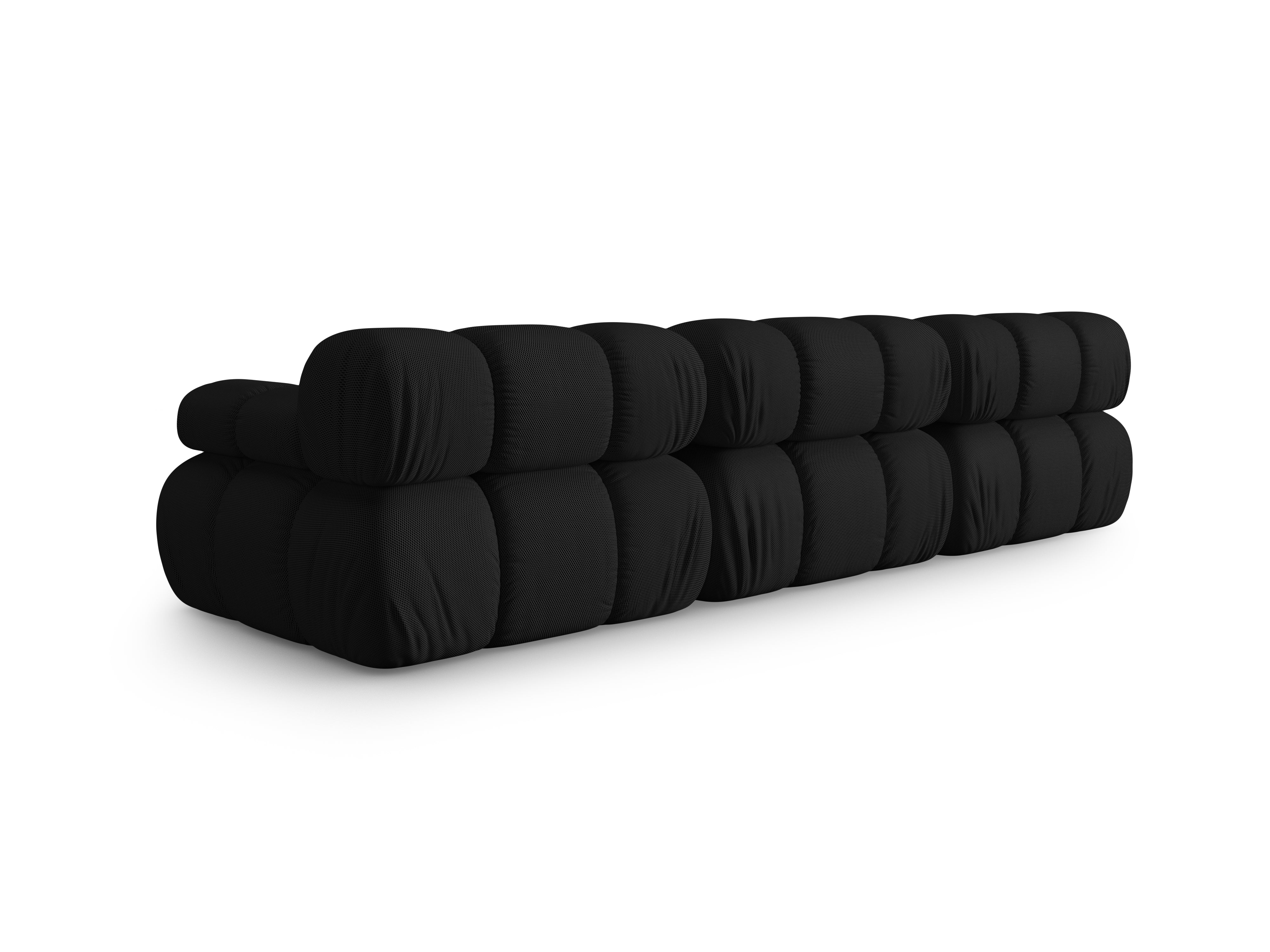 3-Seater Modular Sofa BELLIS in Black 3D Fabric