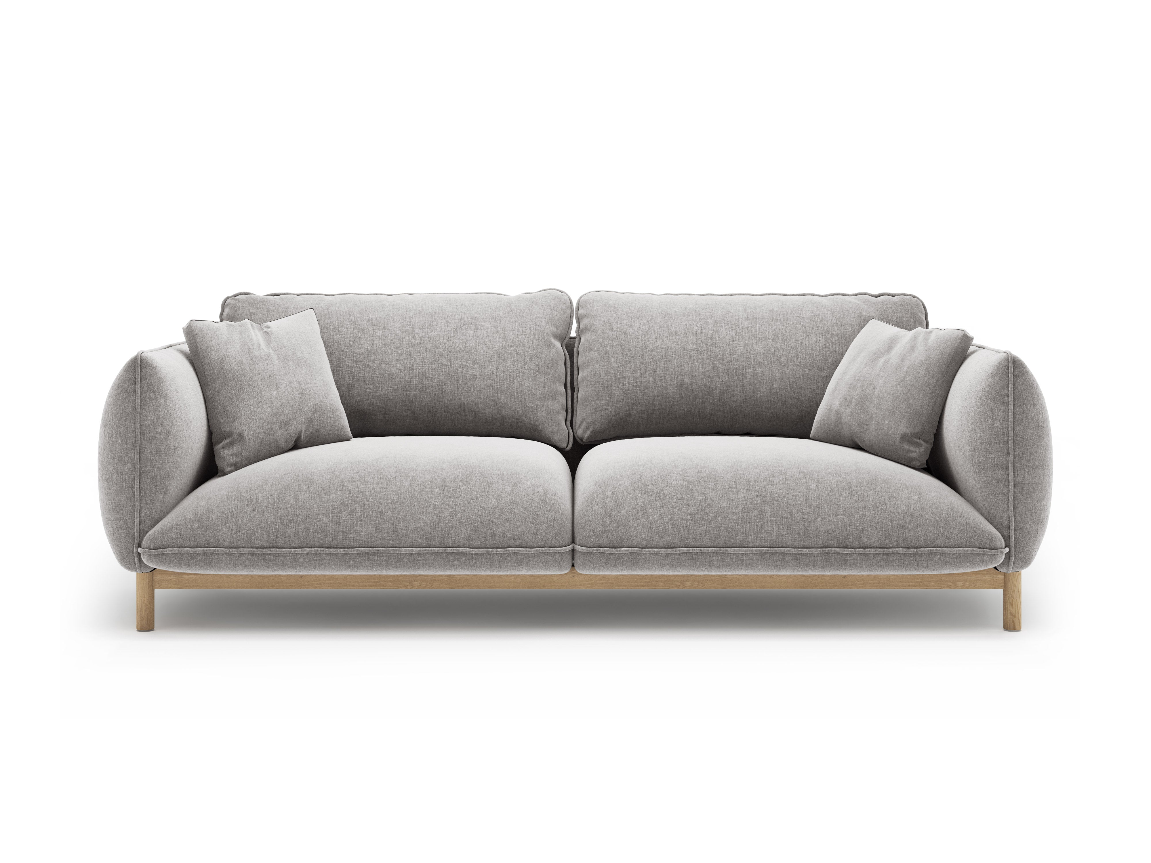 ADA Light Gray Chenille 3-Seater Sofa