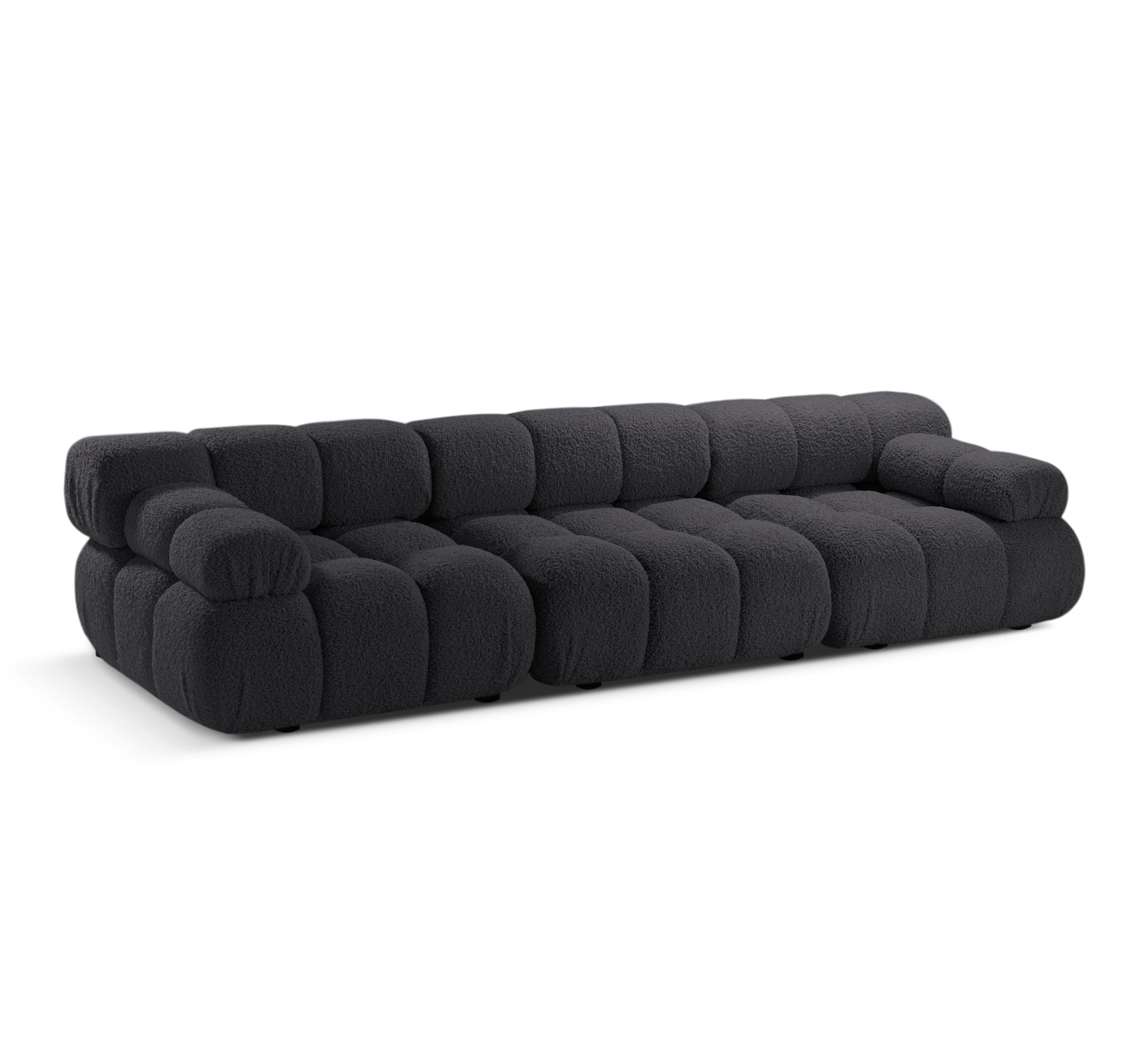 3-Seater Modular Sofa BELLIS in Graphite Boucle