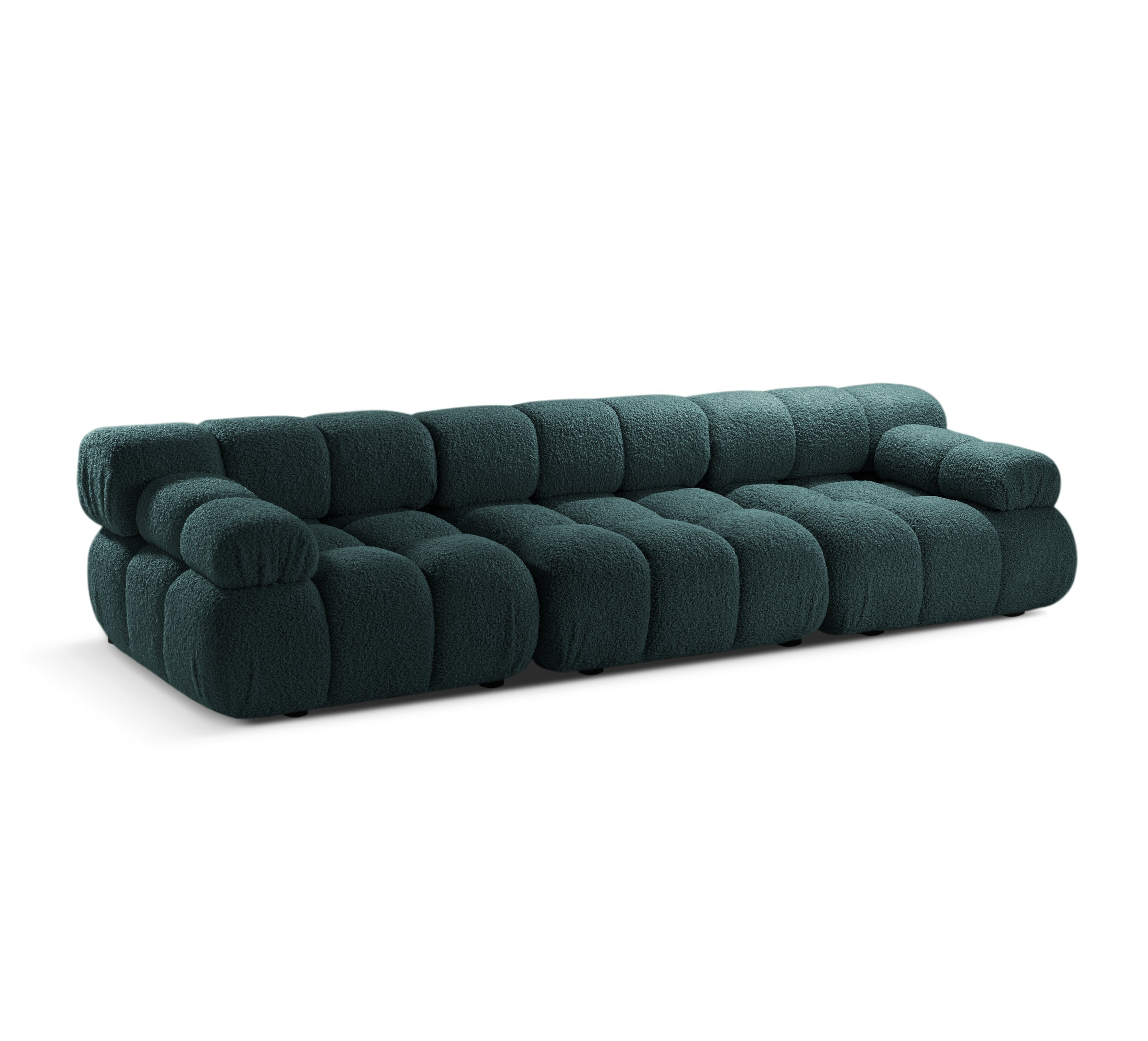 BELLIS 3-Seater Modular Sofa in Petrol Blue Boucle