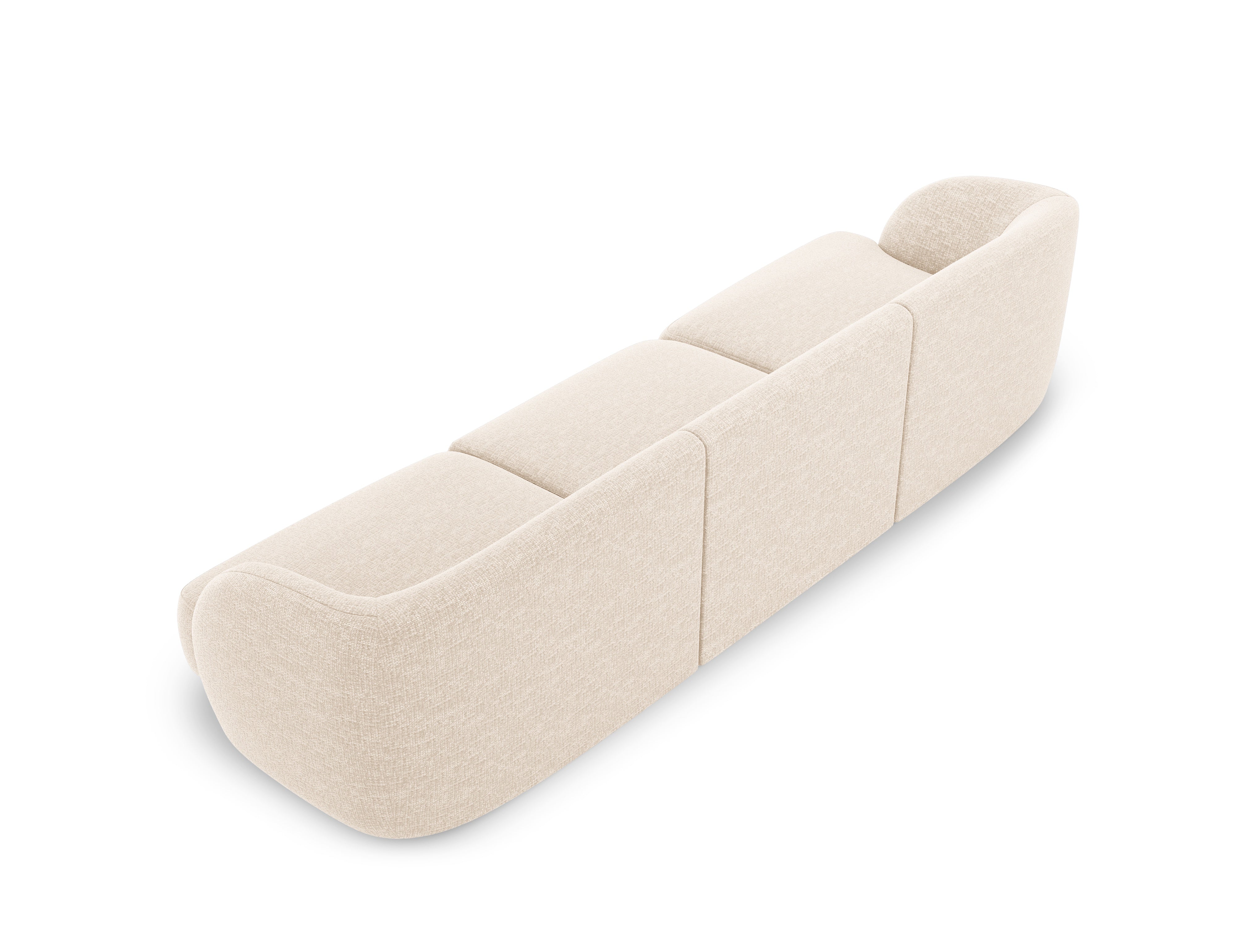 Sofa 3-Sitzer MILEY Elfenbein Chenille