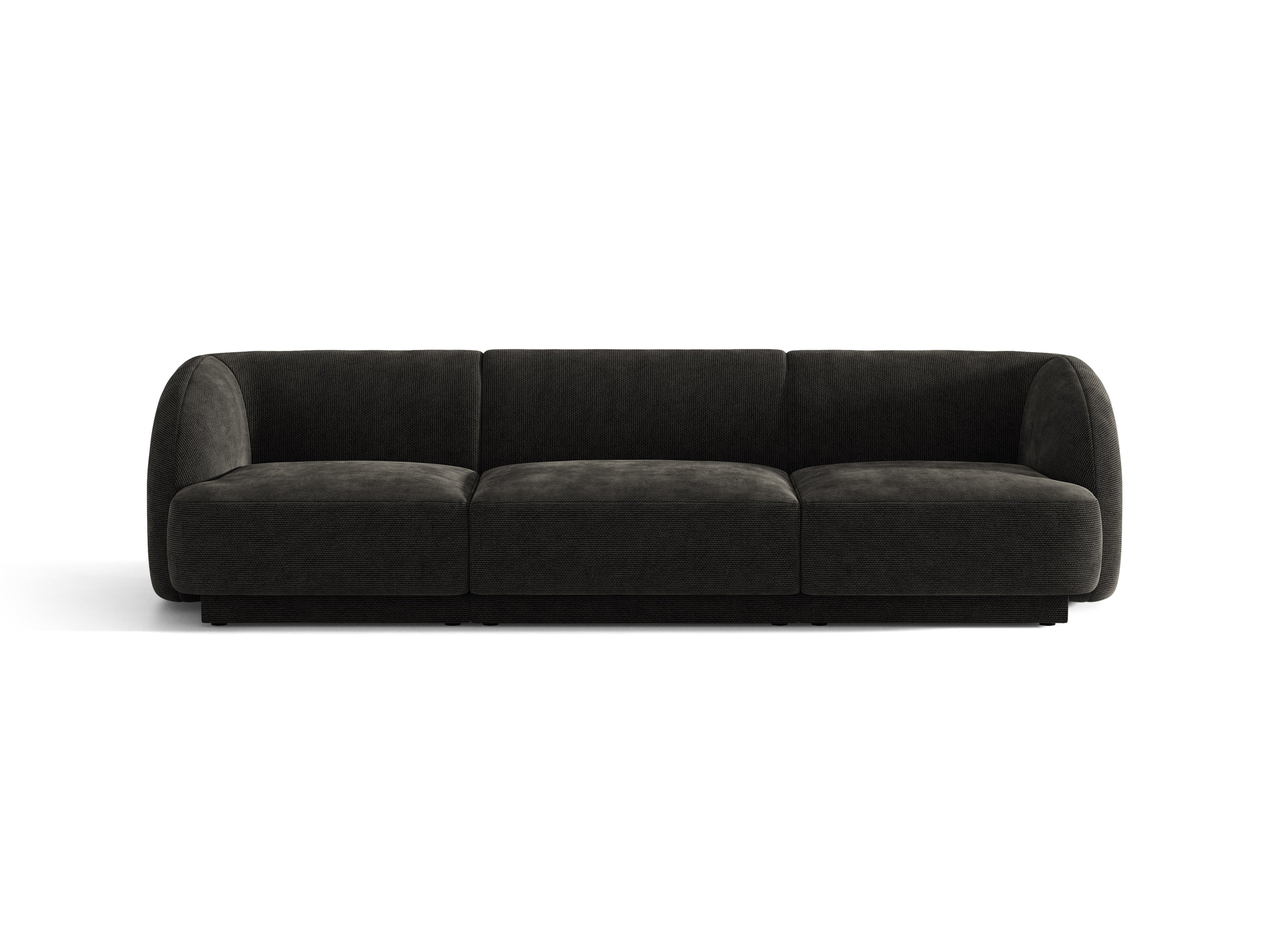 3-seater Sofa MILEY black chenille