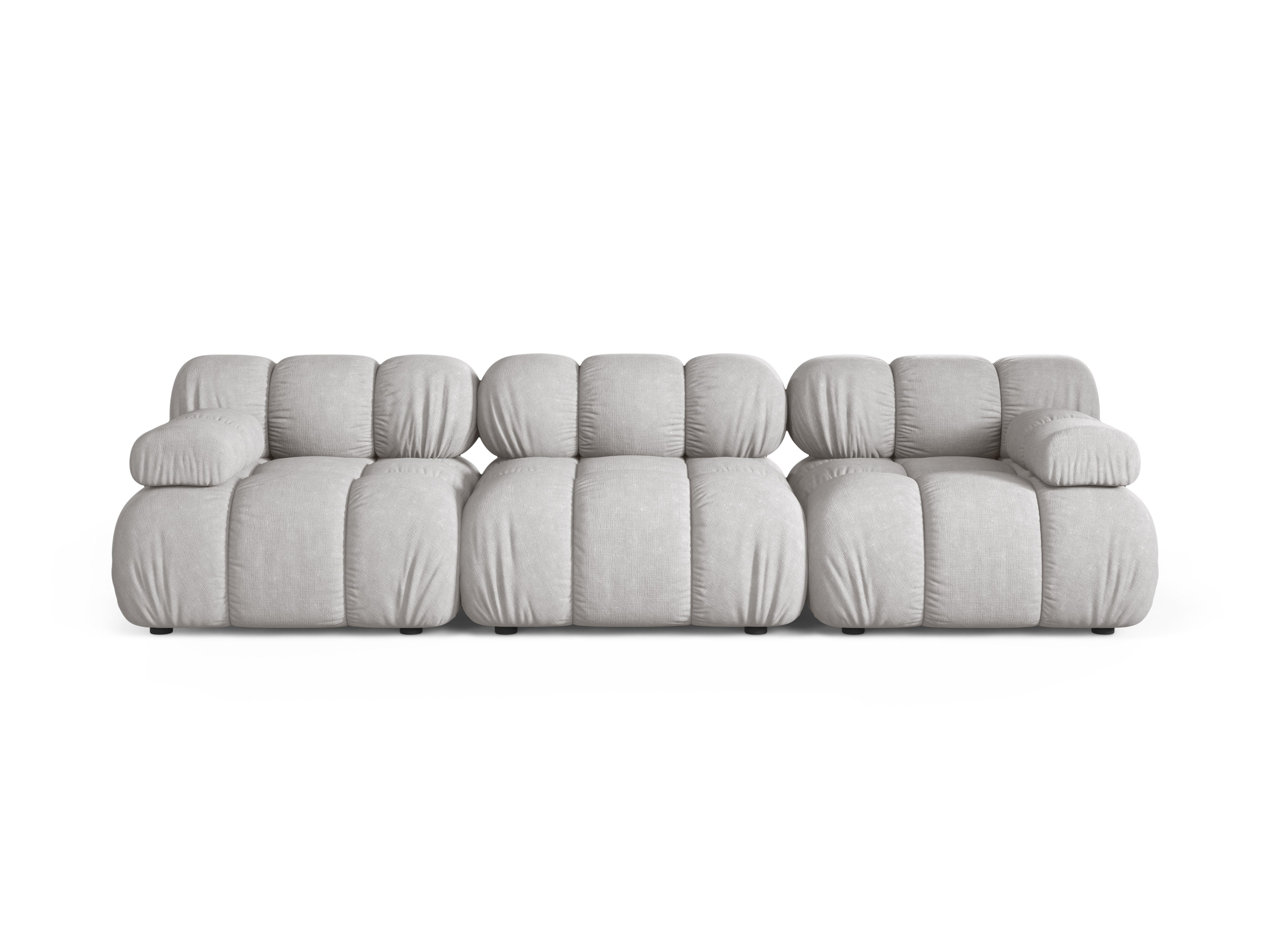 Light gray 3-seater modular sofa BELLIS