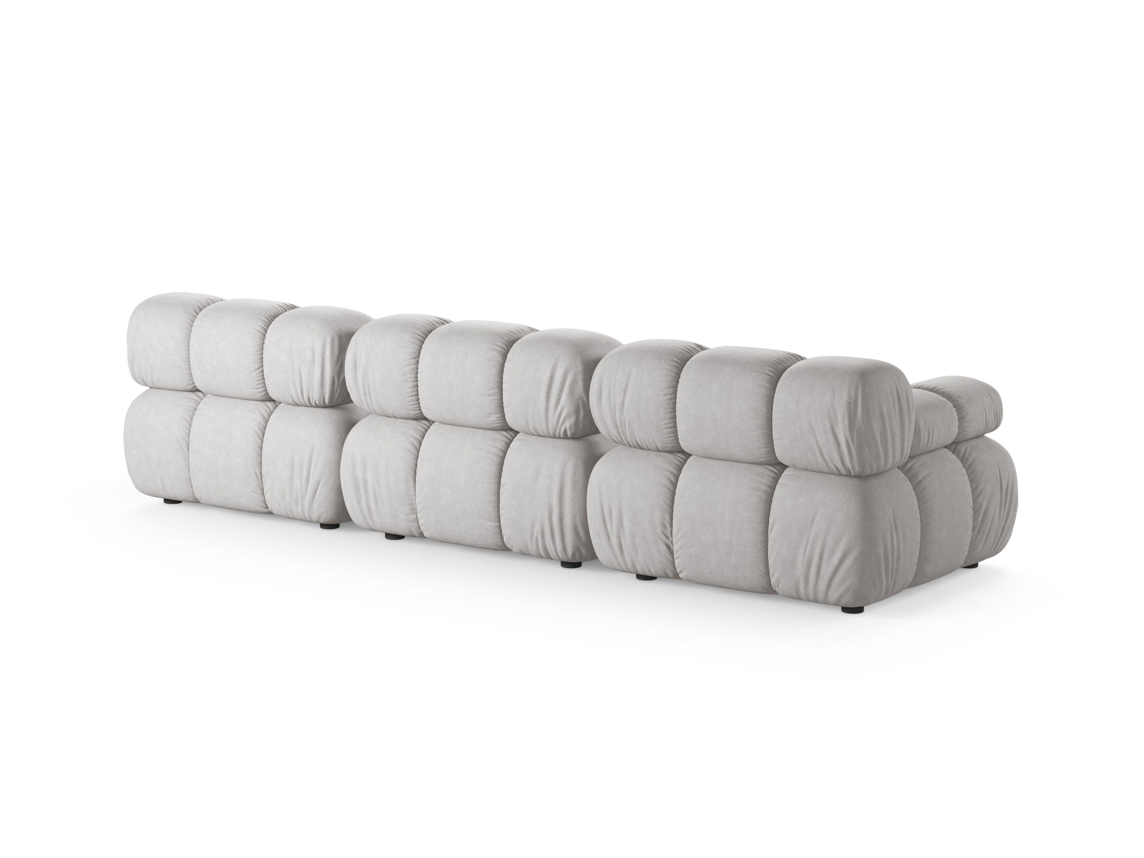 Light gray 3-seater modular sofa BELLIS