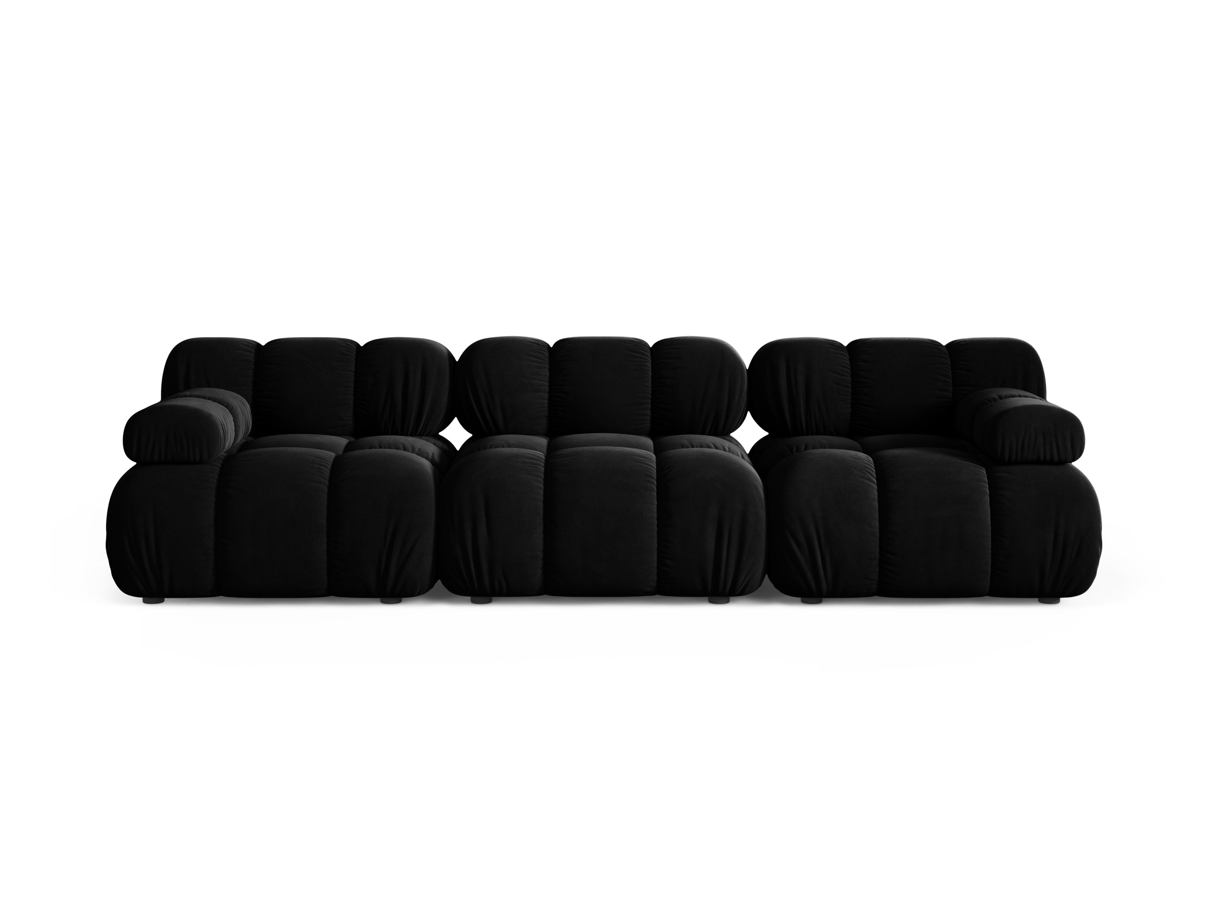 3-Seater Modular Sofa BELLIS in Black Velvet