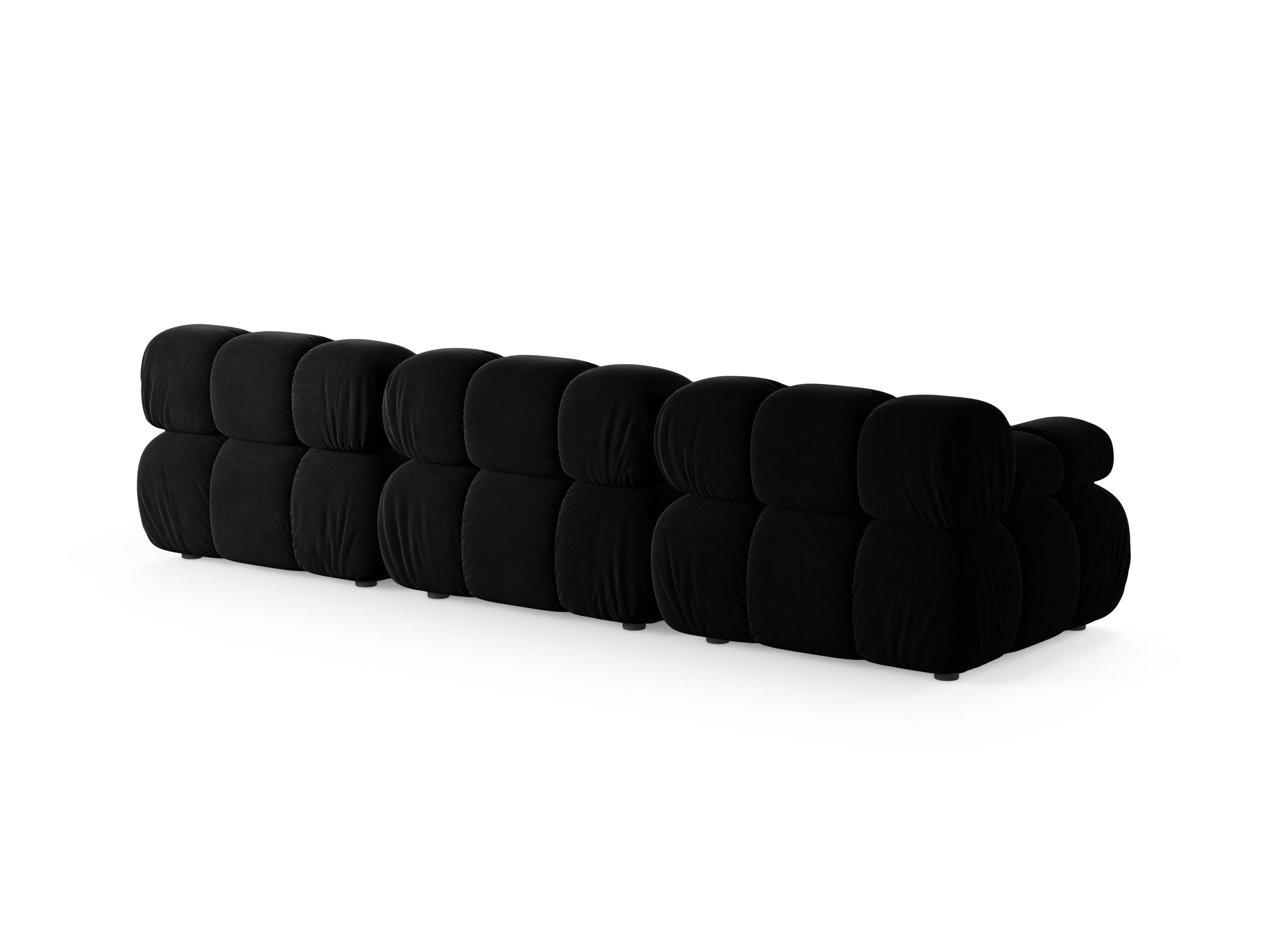 3-Seater Modular Sofa BELLIS in Black Velvet