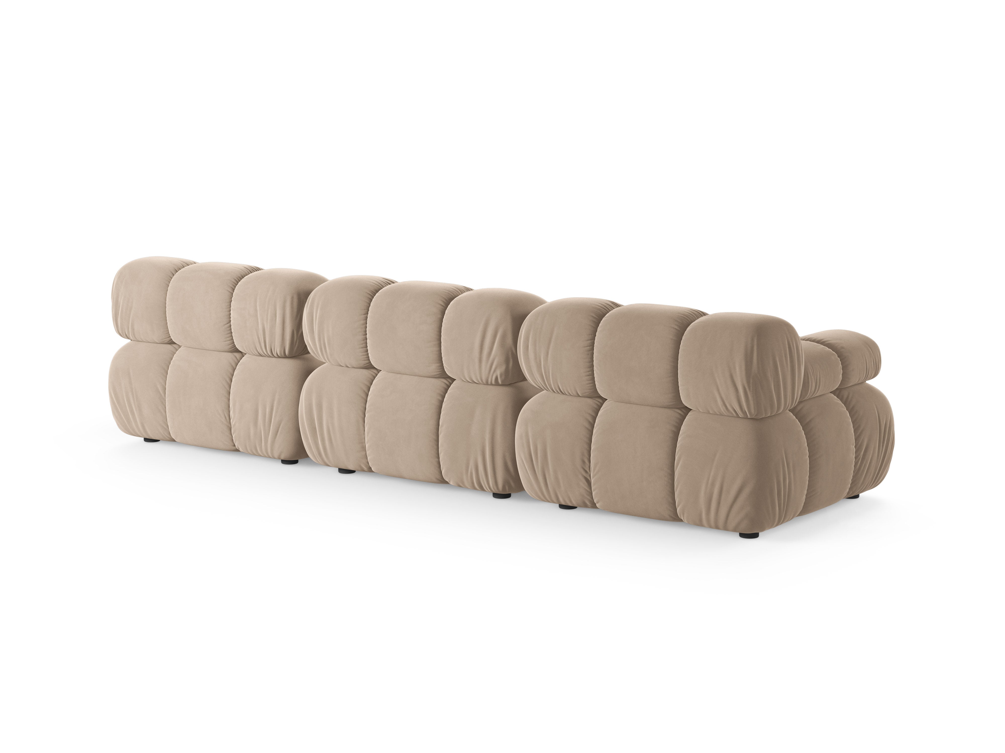3-Seater Modular Sofa BELLIS in Beige Velvet