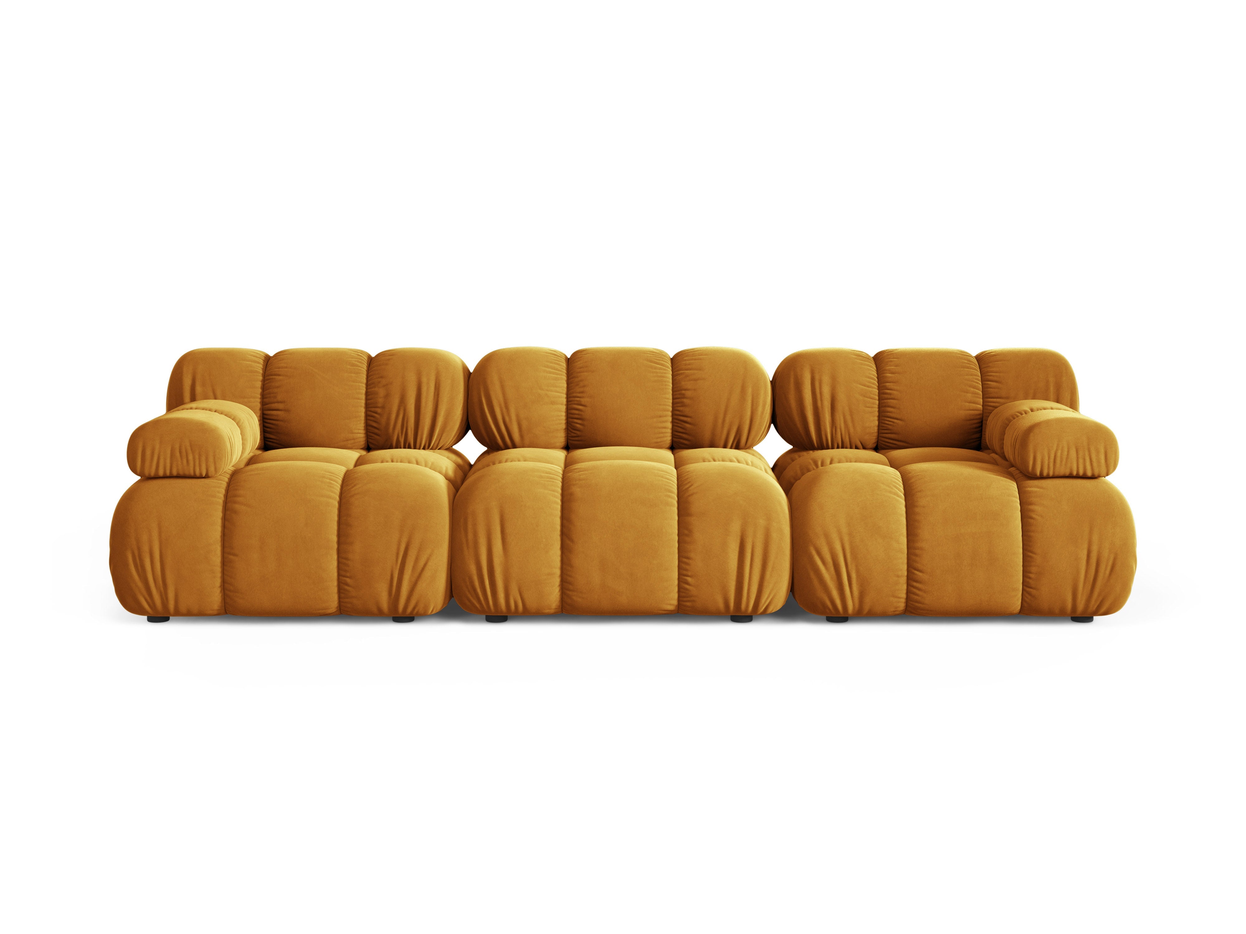 BELLIS 3-Seater Modular Sofa in Mustard Velvet