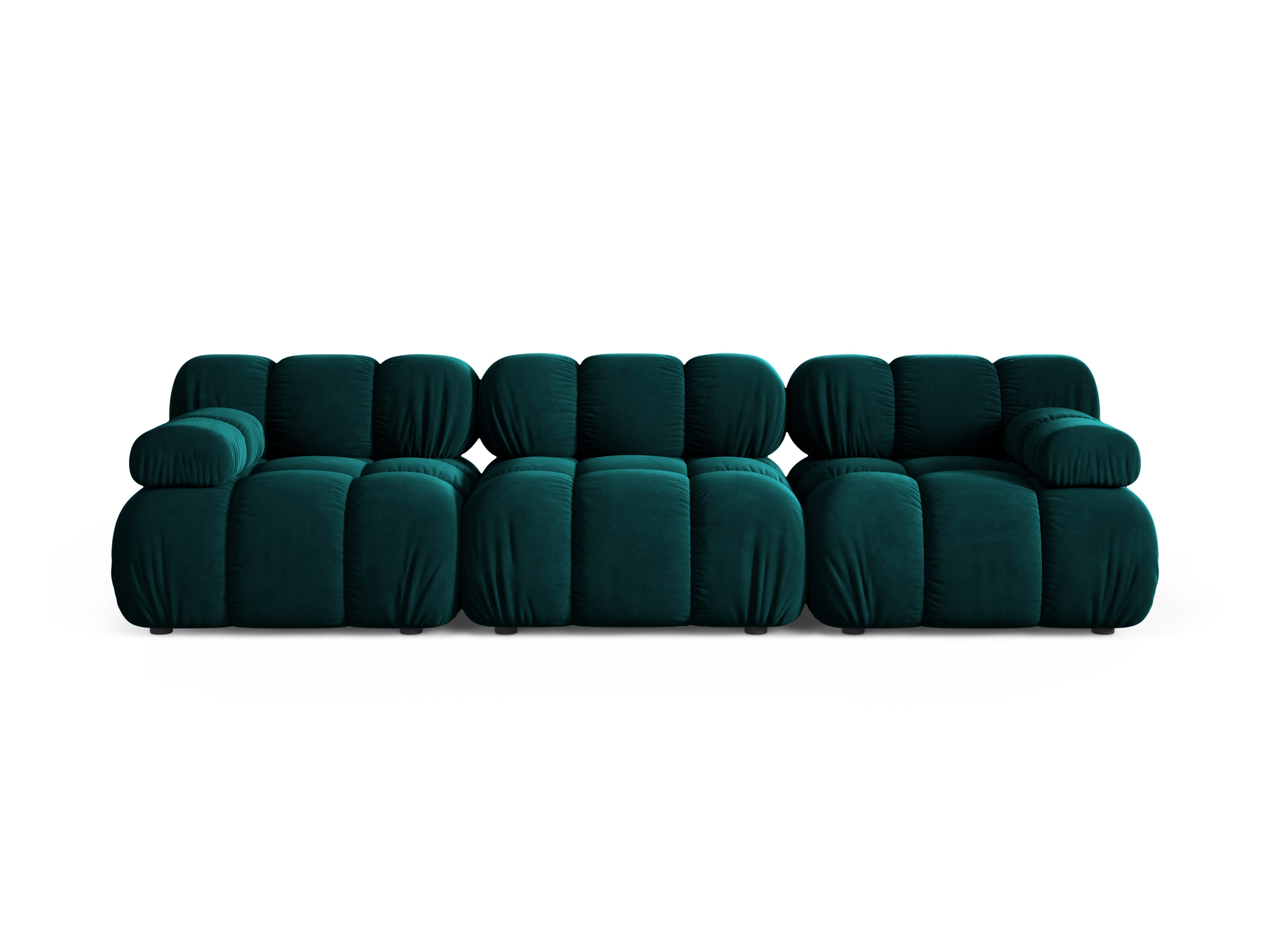 3-Seater Modular Sofa BELLIS in Deep Petrol Velvet