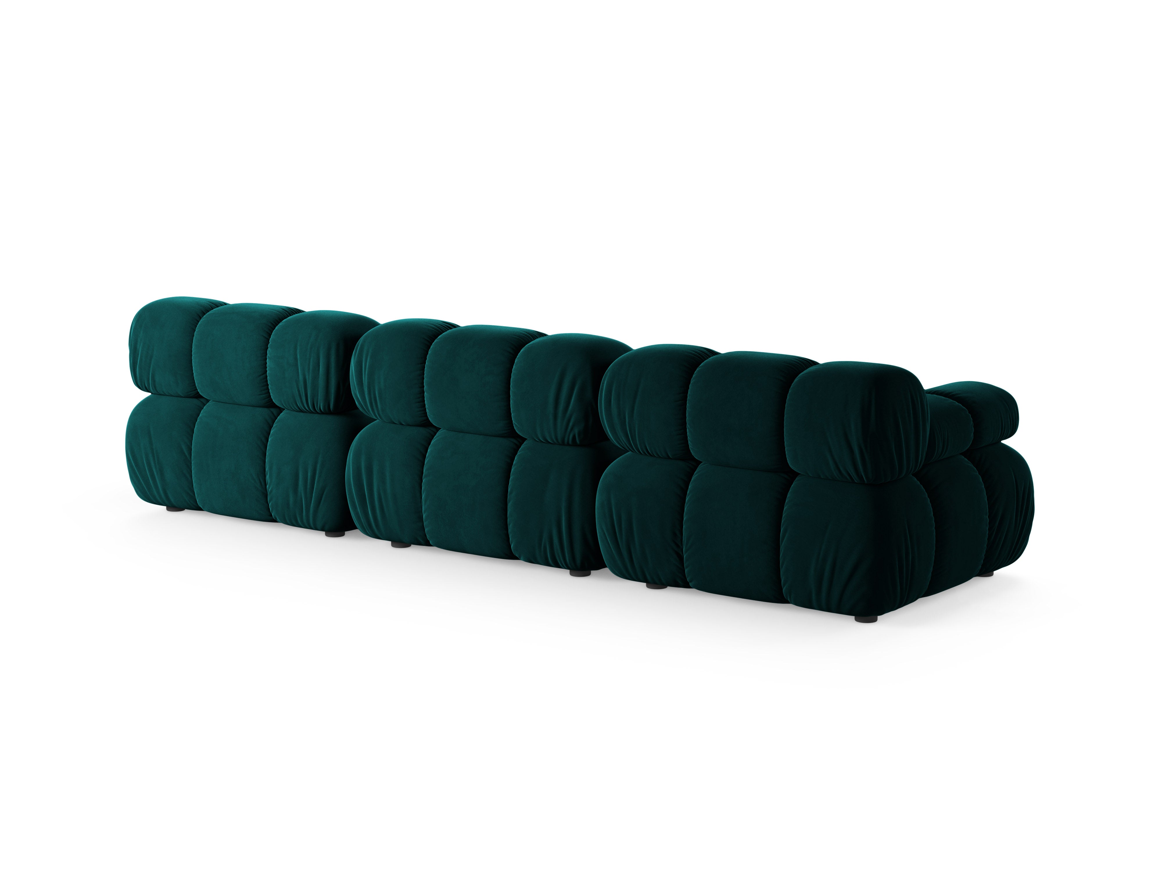 3-Seater Modular Sofa BELLIS in Deep Petrol Velvet