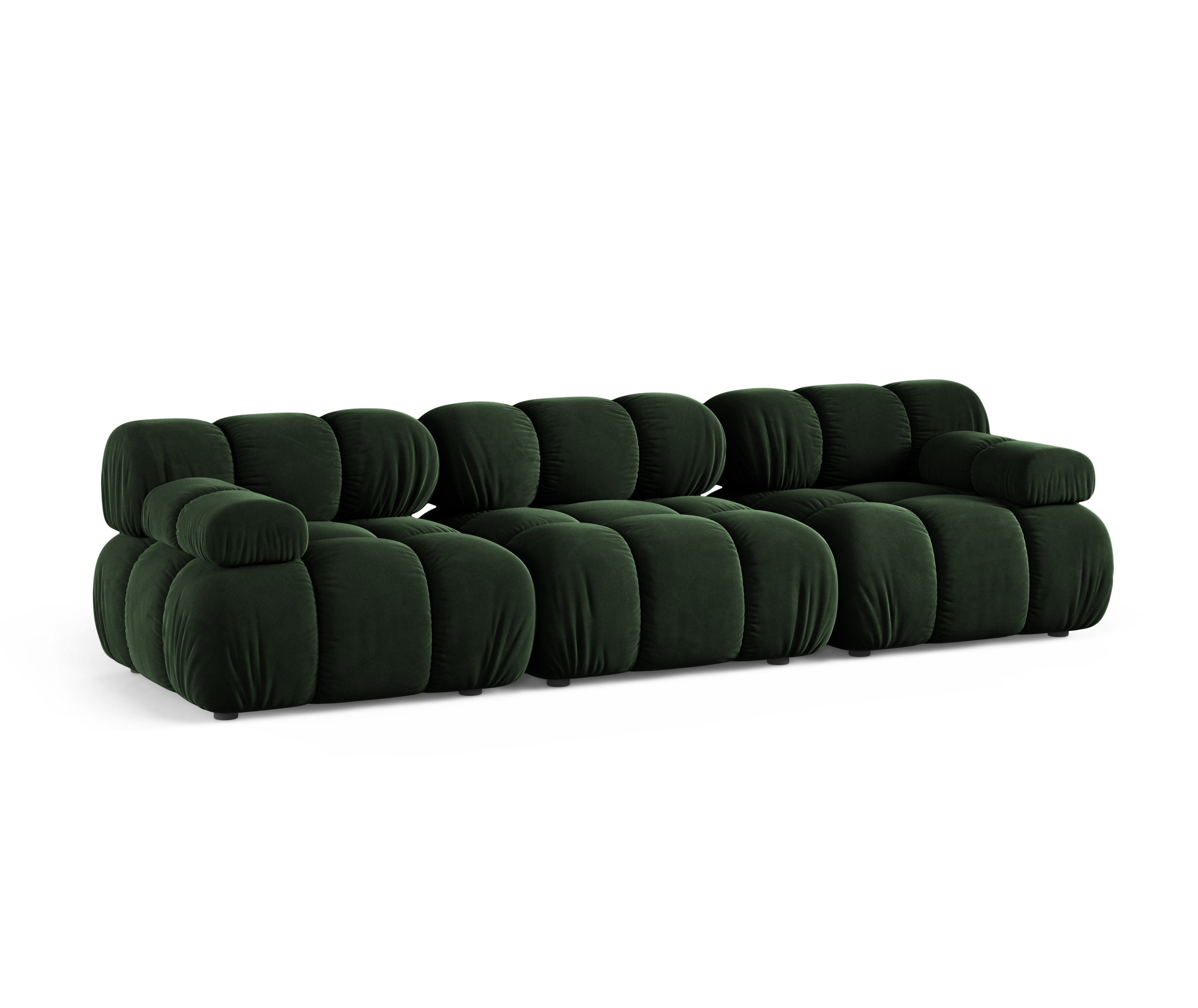 3-Seater Modular Sofa BELLIS in Bottle Green Velvet