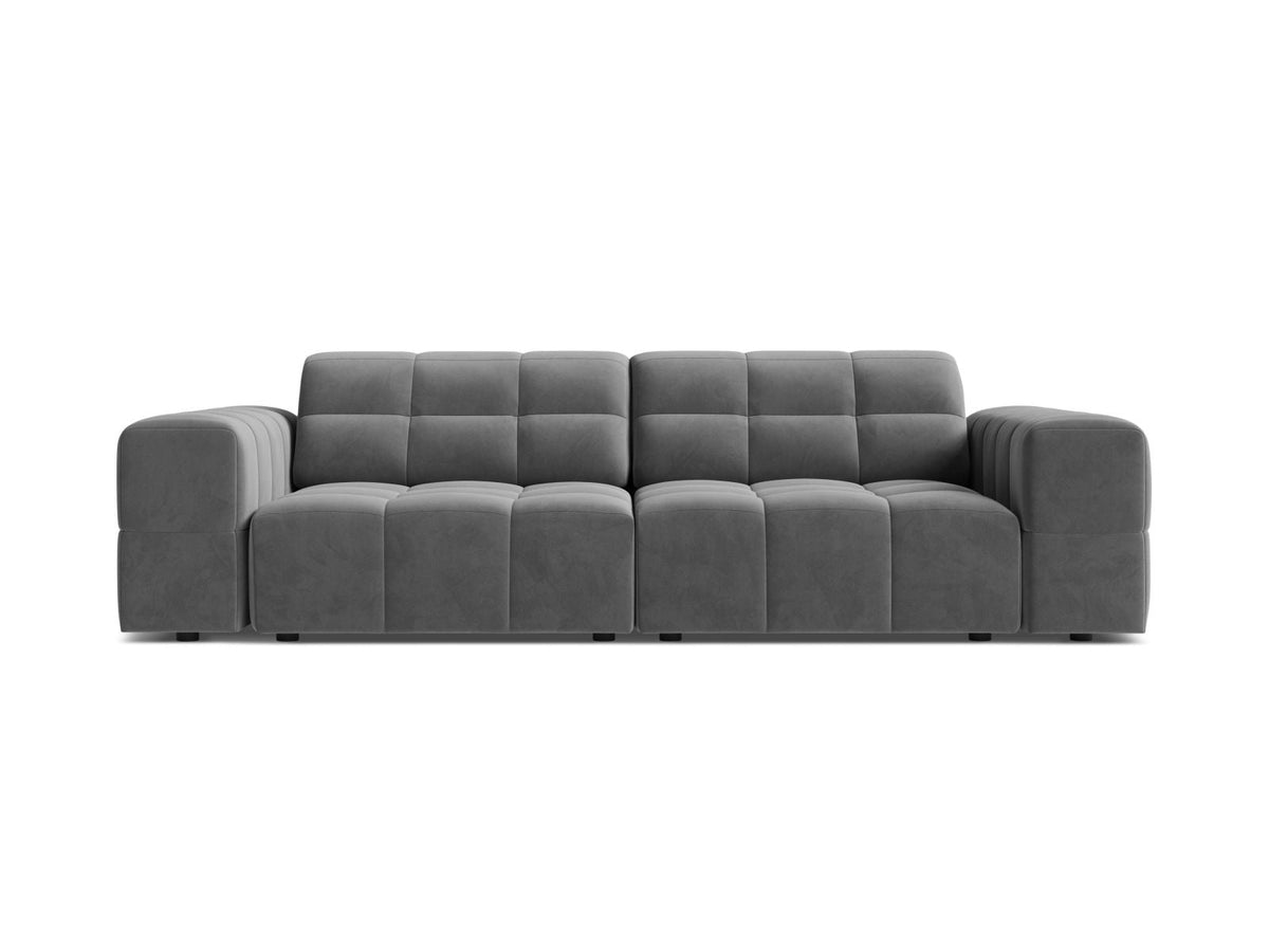 Sofa aksamitna 3-osobowa JENNIFER jasnoszary Venus – Micadoni