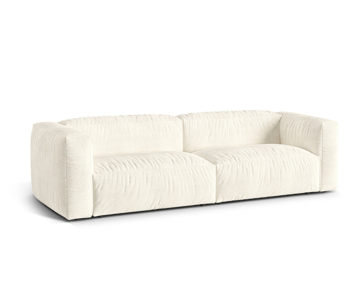Sofa 3-osobowa MARTINA ecru boucle – ujęcie boczne