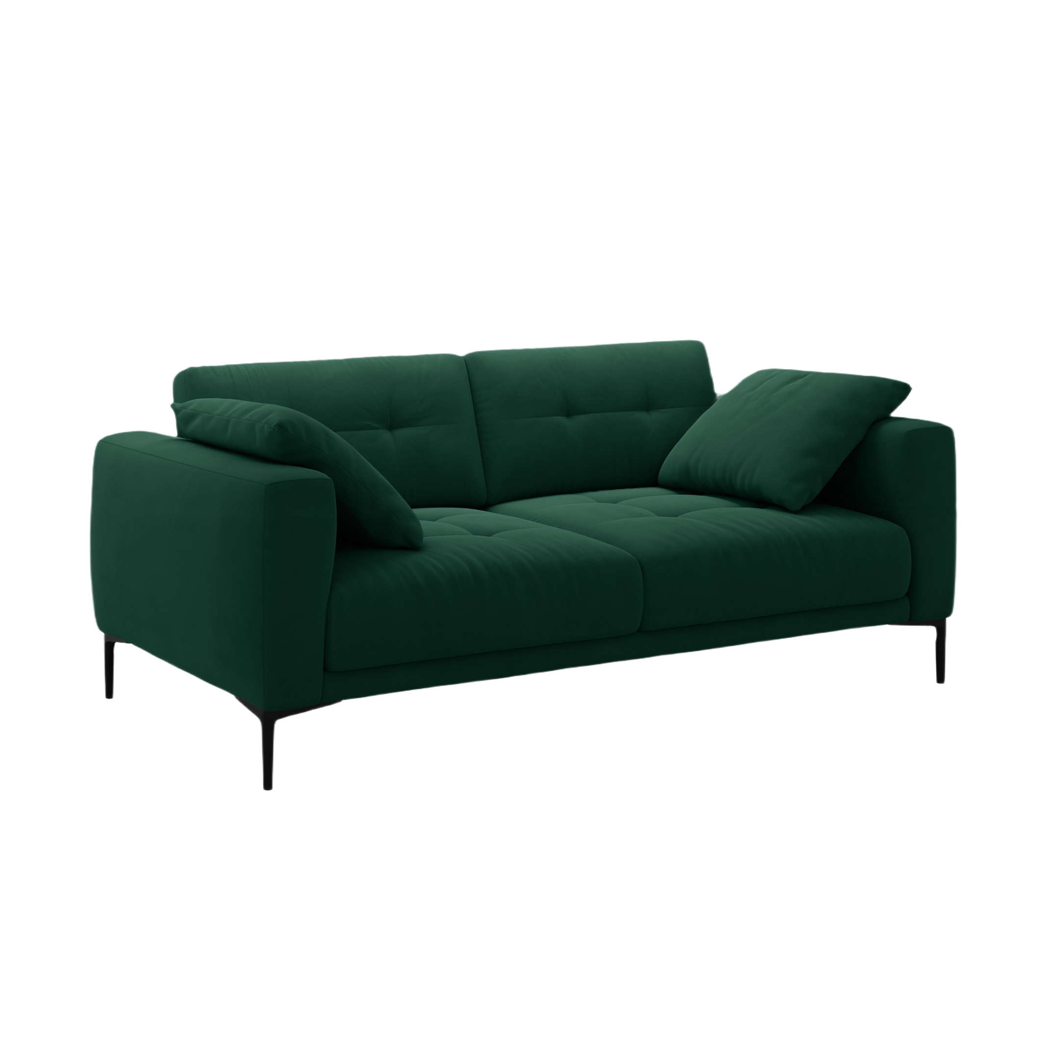Velvet sofa for 3 people BEMY bottle green