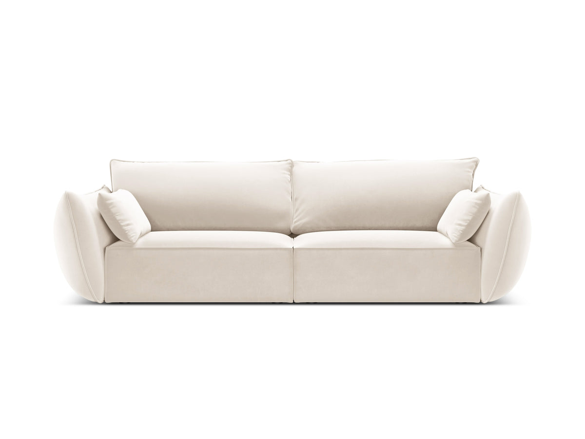 Sofa aksamitna 3-osobowa KAELLE jasnobeżowy – Micadoni