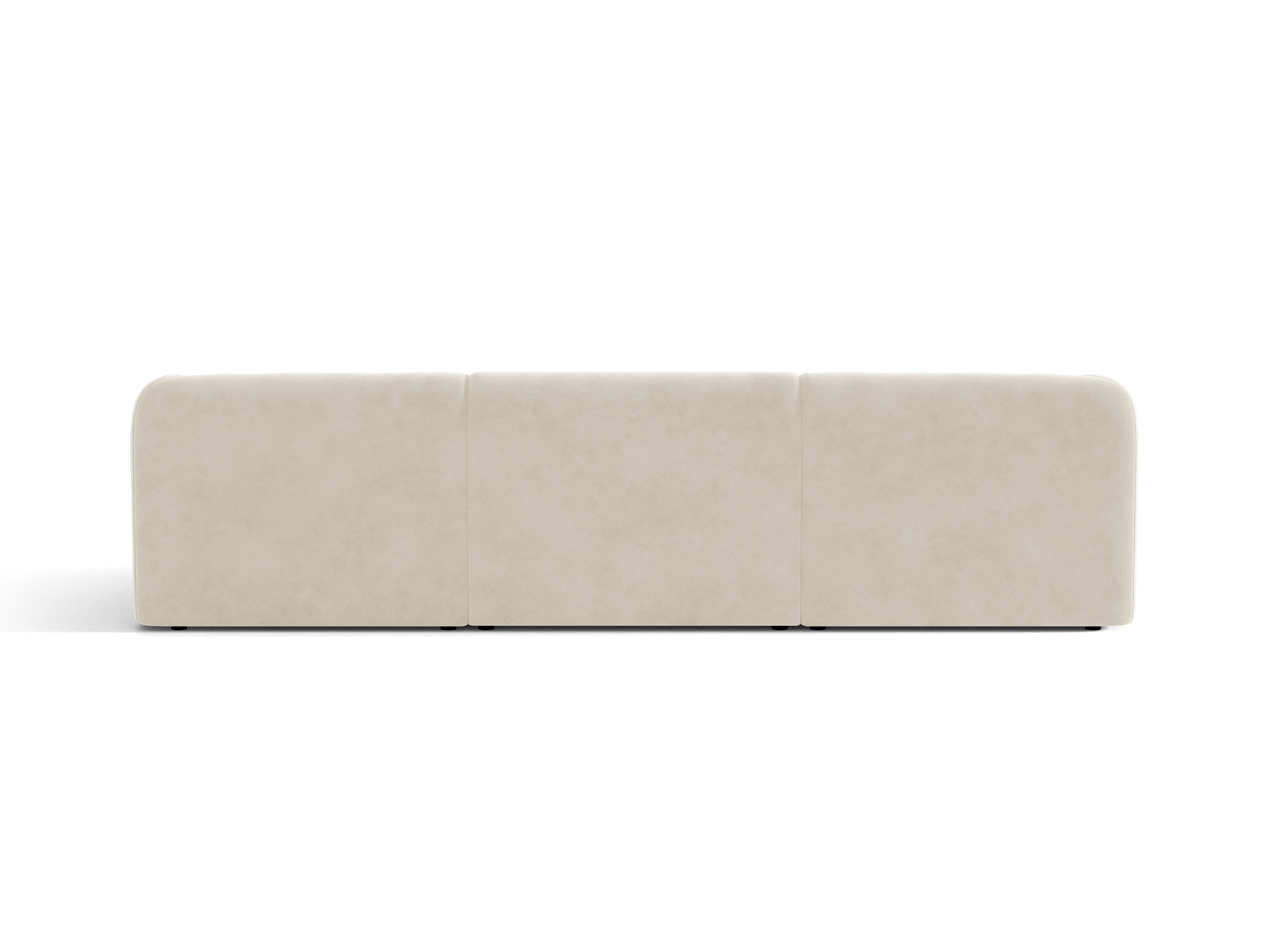 Miley beige velvet 3-seater sofa