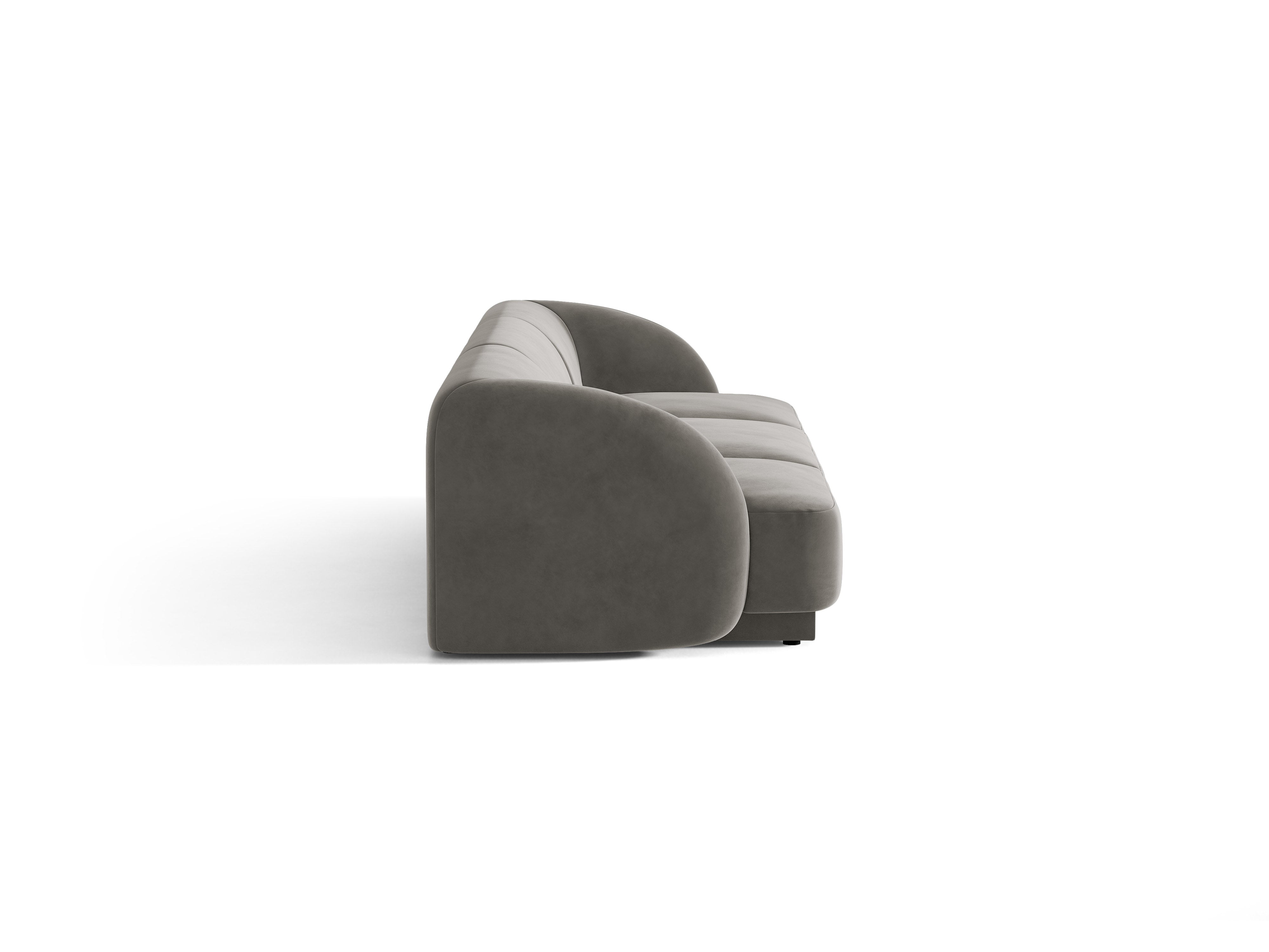 Miley Light Gray Velvet 3-Seater Sofa